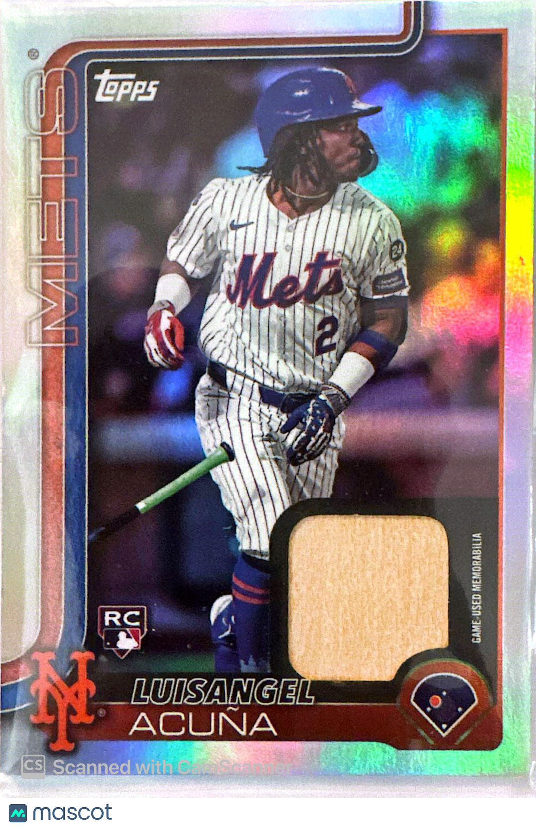 2025 Topps Series 2 Luisangel Acuña #524 RC Game-used memorabilia