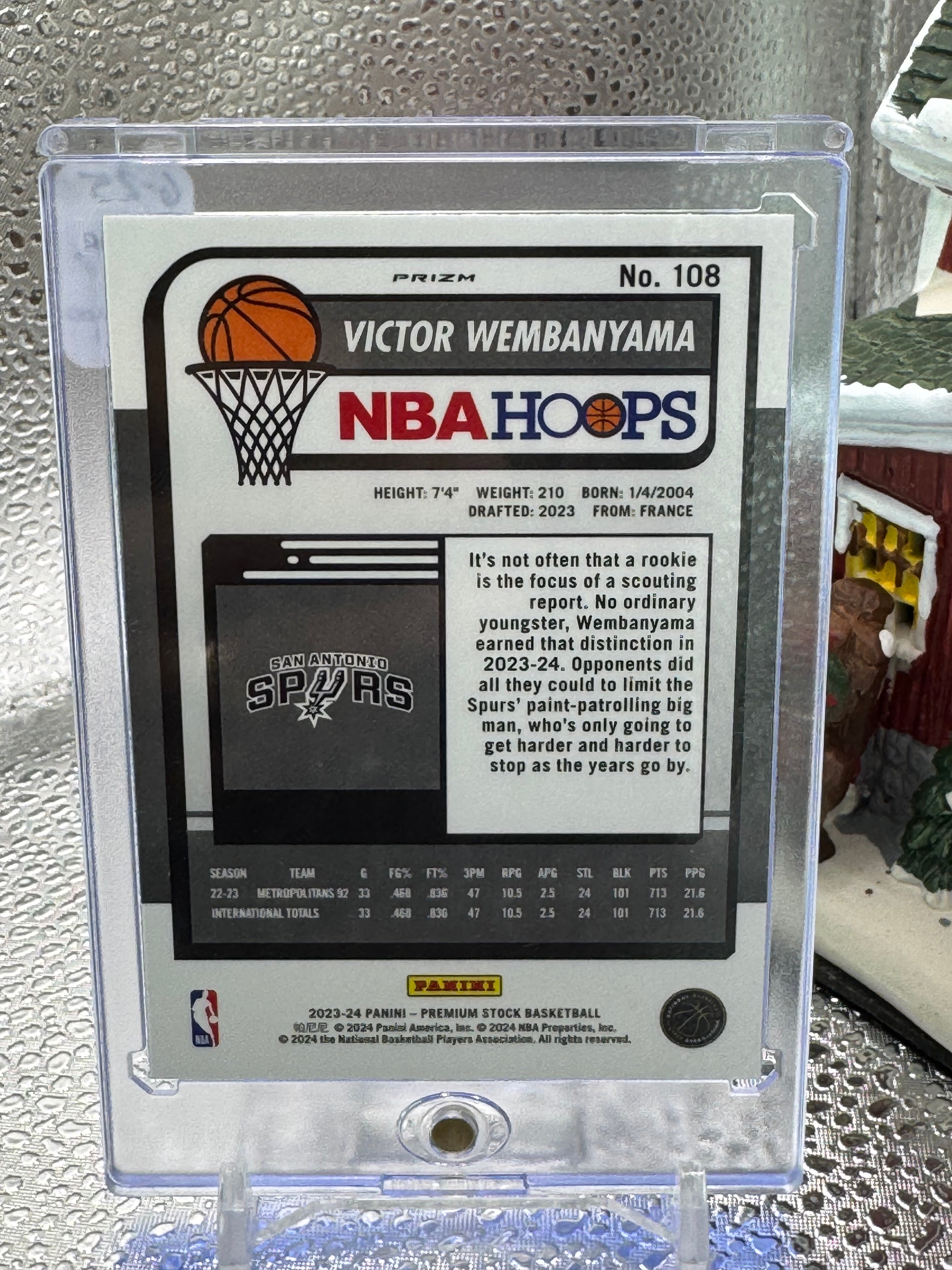 2024 2023-24 Panini NBA Hoops Premium Stock Victor Wembanyama #108 Green Prizm