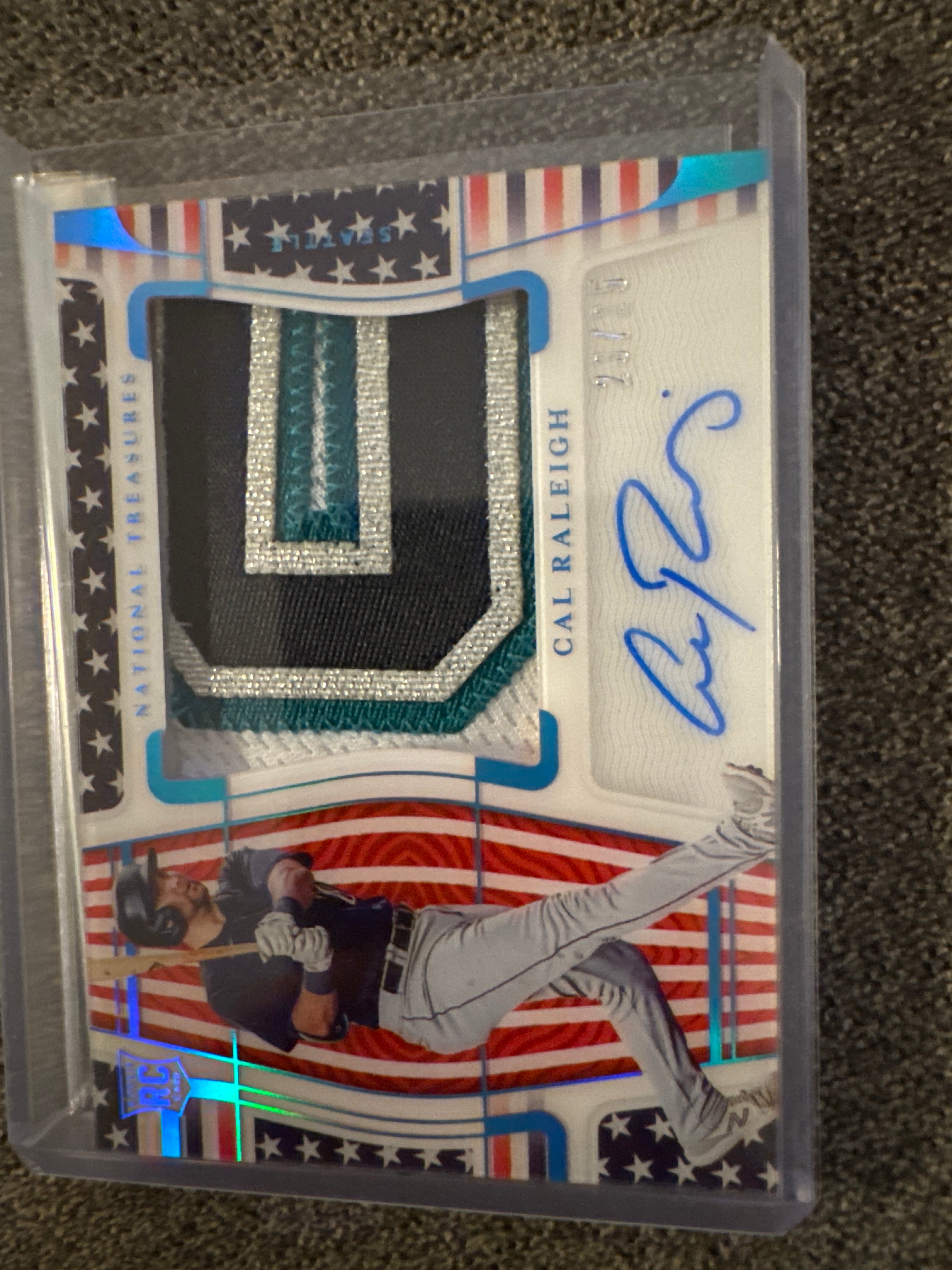 2022 Panini National Treasures Cal Raleigh #109 RC Patch 23/25 STARS & STRIPES