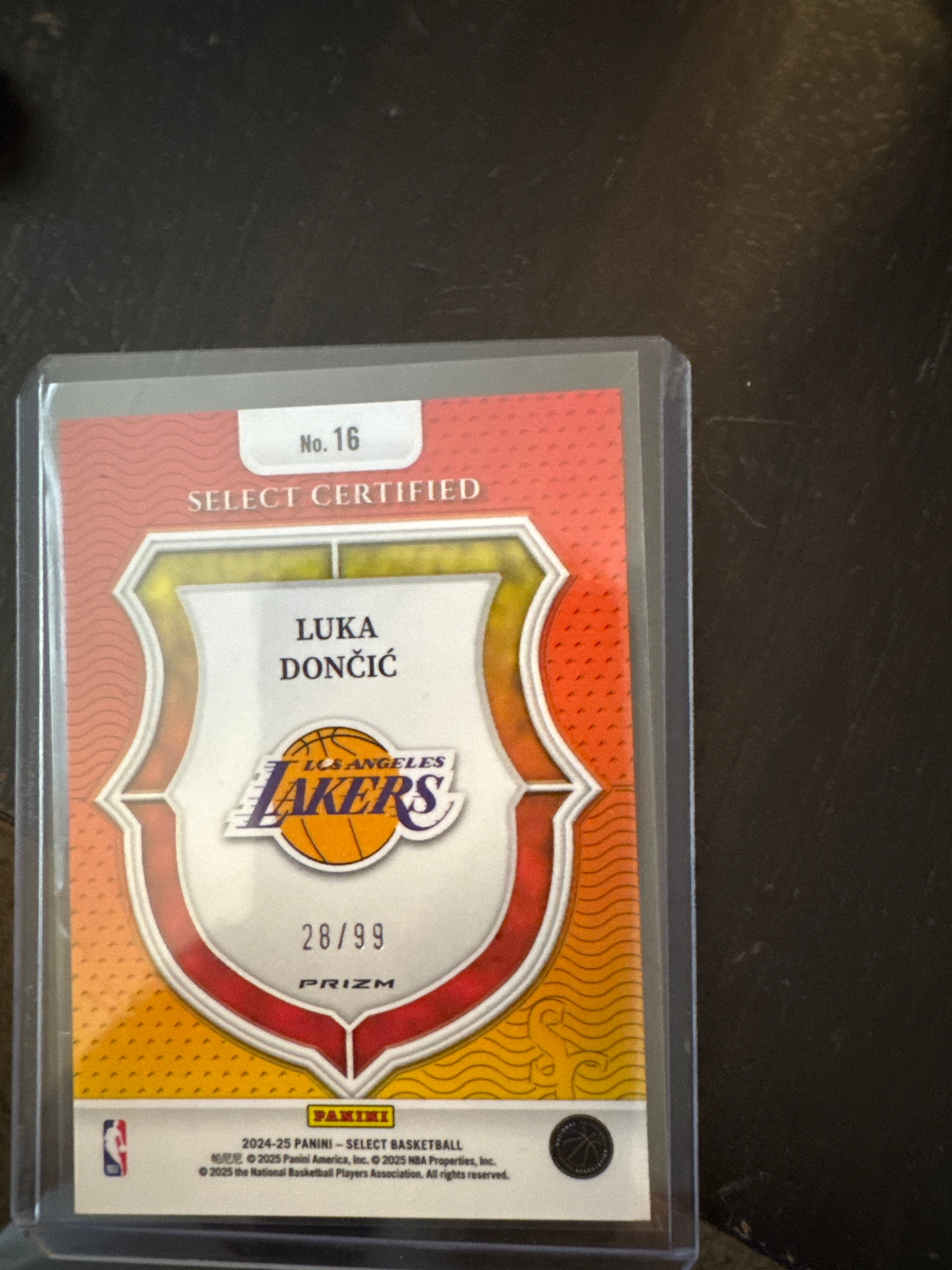 2025 2024-25 Panini Select Select Certified Luka Dončić #16 Pink Prizm 28/99
