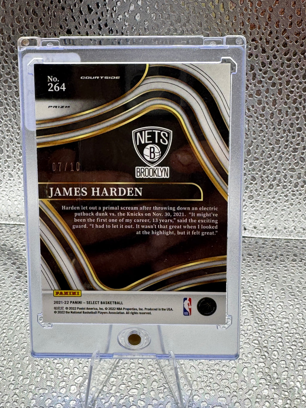 2021-22 Panini Select Courtside James Harden #264 Gold Prizm 07/10