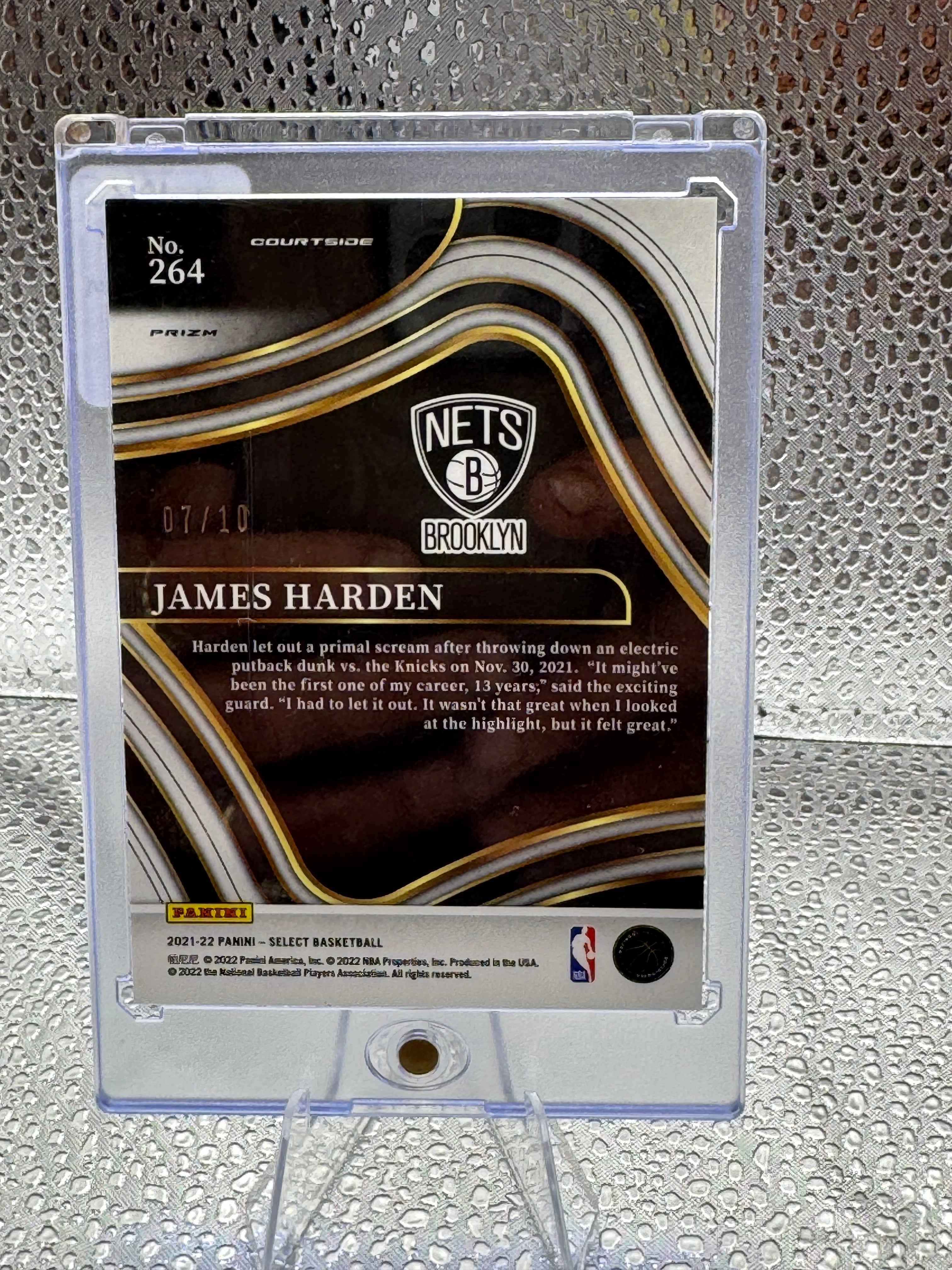 2021-22 Panini Select Courtside James Harden #264 Gold Prizm 07/10