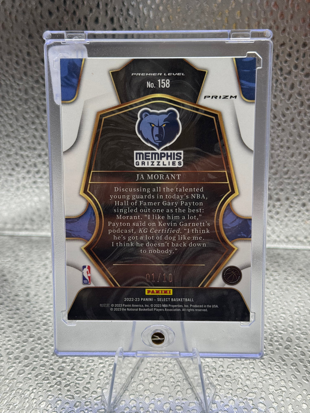2023 2022-23 Panini Select Ja Morant #158 Prizm 01/10