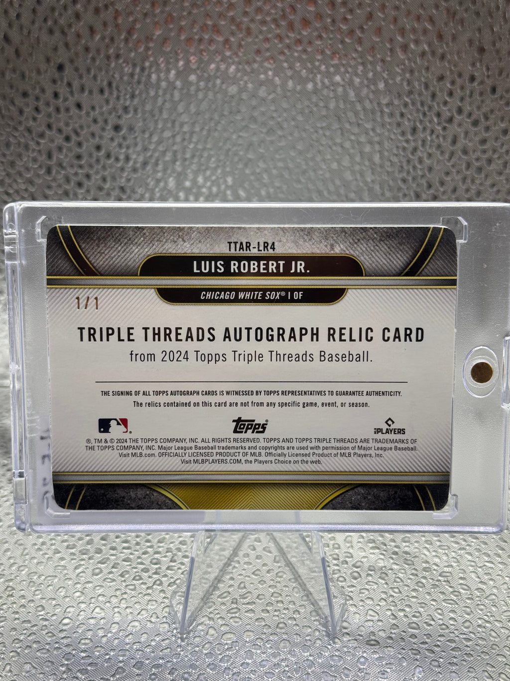 2024 Topps Triple Threads Luis Robert Jr. #TTAR-LR4 1 of 1 Relic