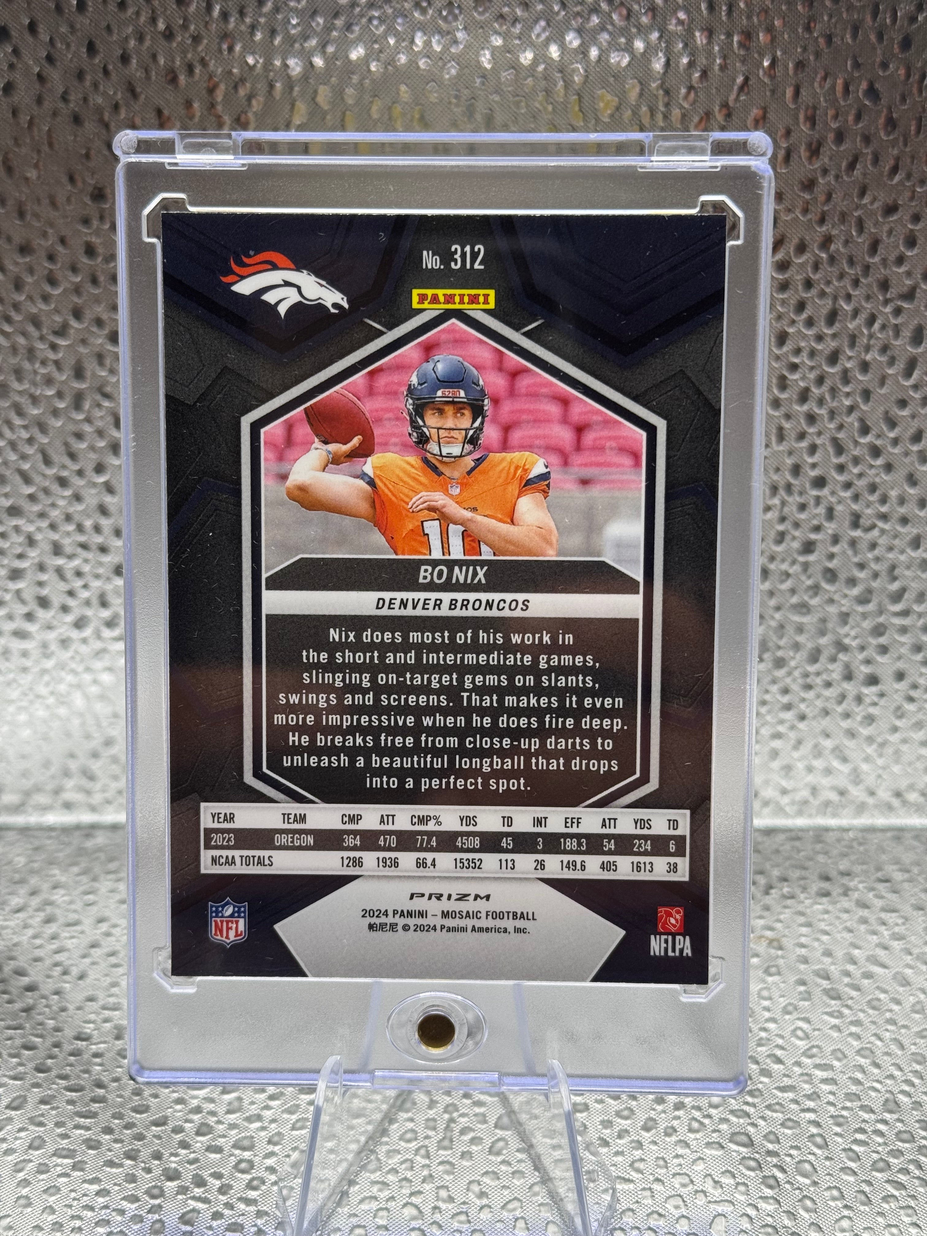 2024 Panini Mosaic Football Bo Nix #312 RC