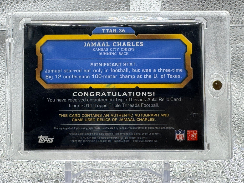 2011 Topps Triple Threads Jamaal Charles #TTAR-36 Game-Used Relic 14/18