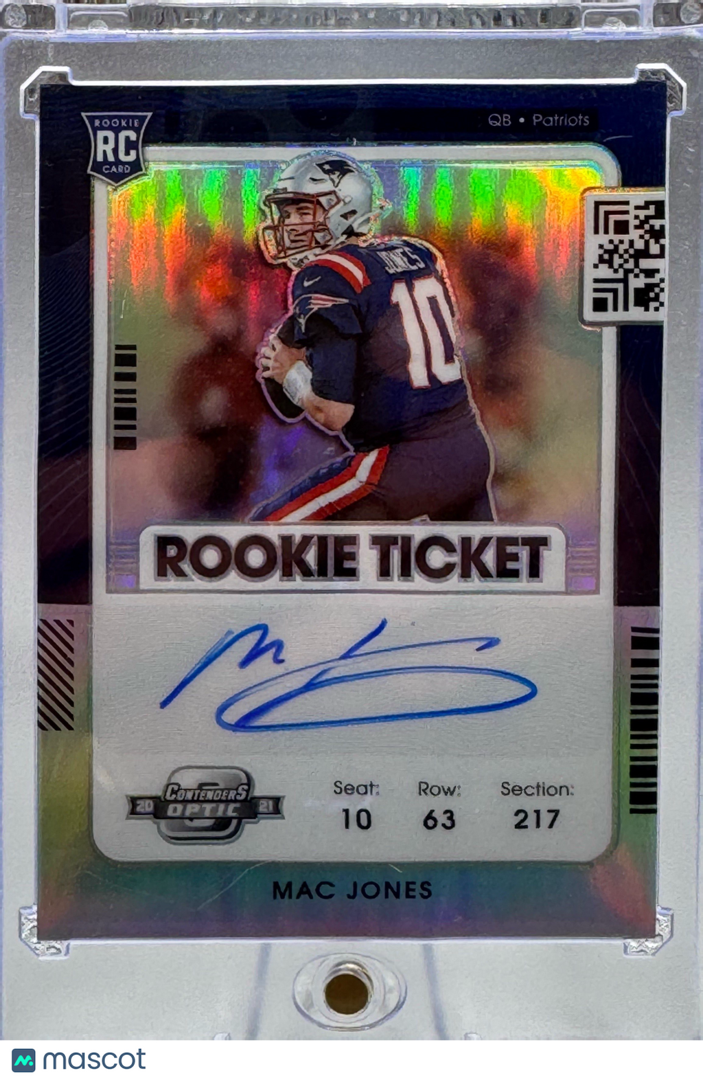 2022 Panini Contenders Optic Rookie Ticket Autographs Mac Jones #109 Prizm RC