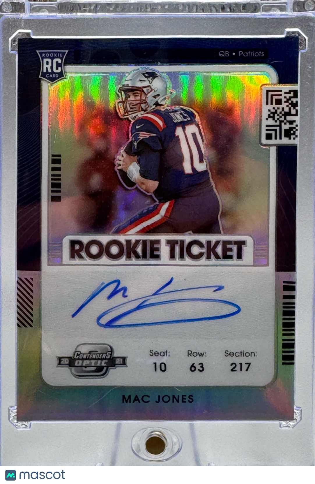 2022 Panini Contenders Optic Rookie Ticket Autographs Mac Jones #109 Prizm RC