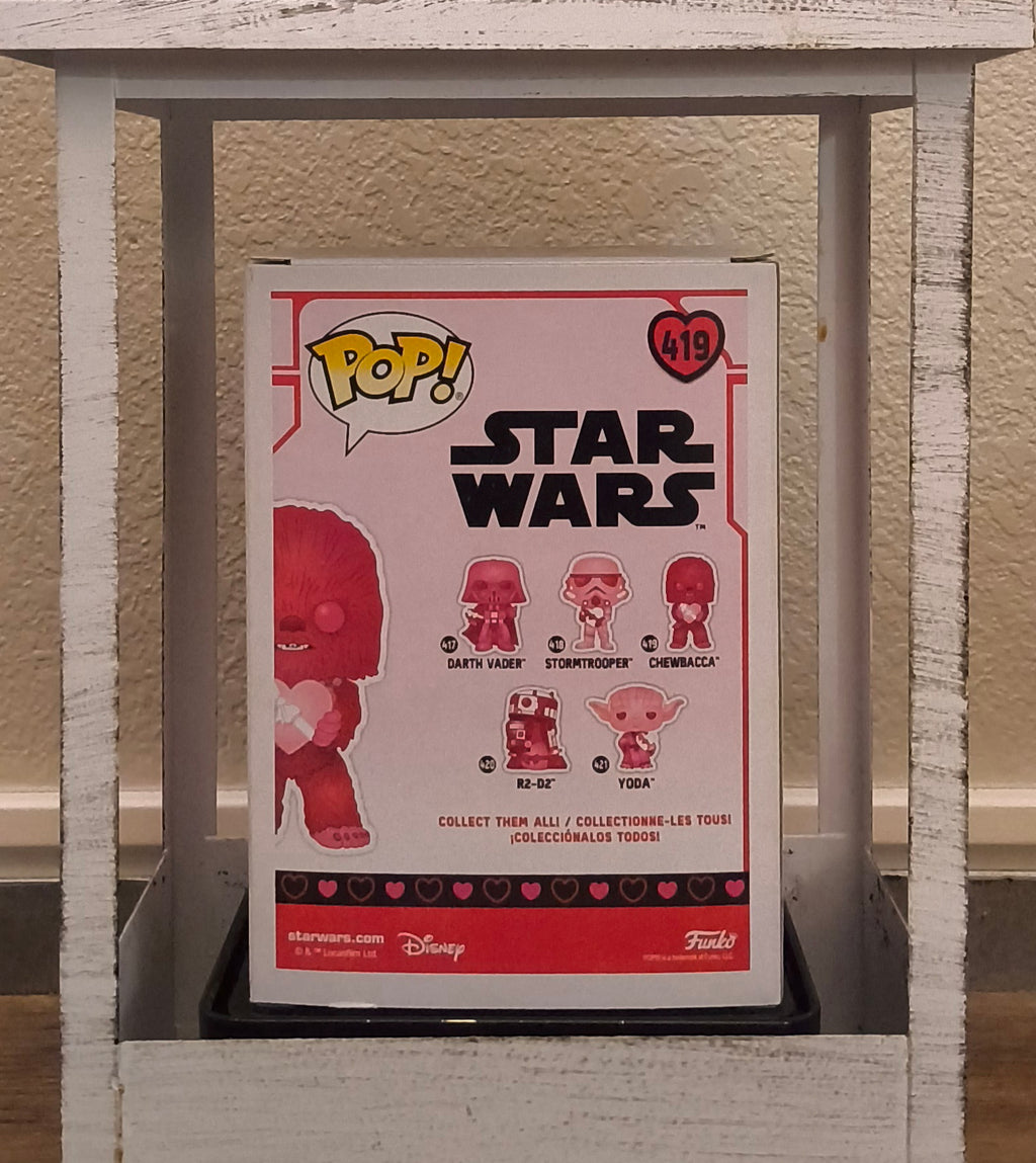 Funko Pop Star Wars Chewbacca Valentine's Day Cupid Heart New Vinyl Figure #419