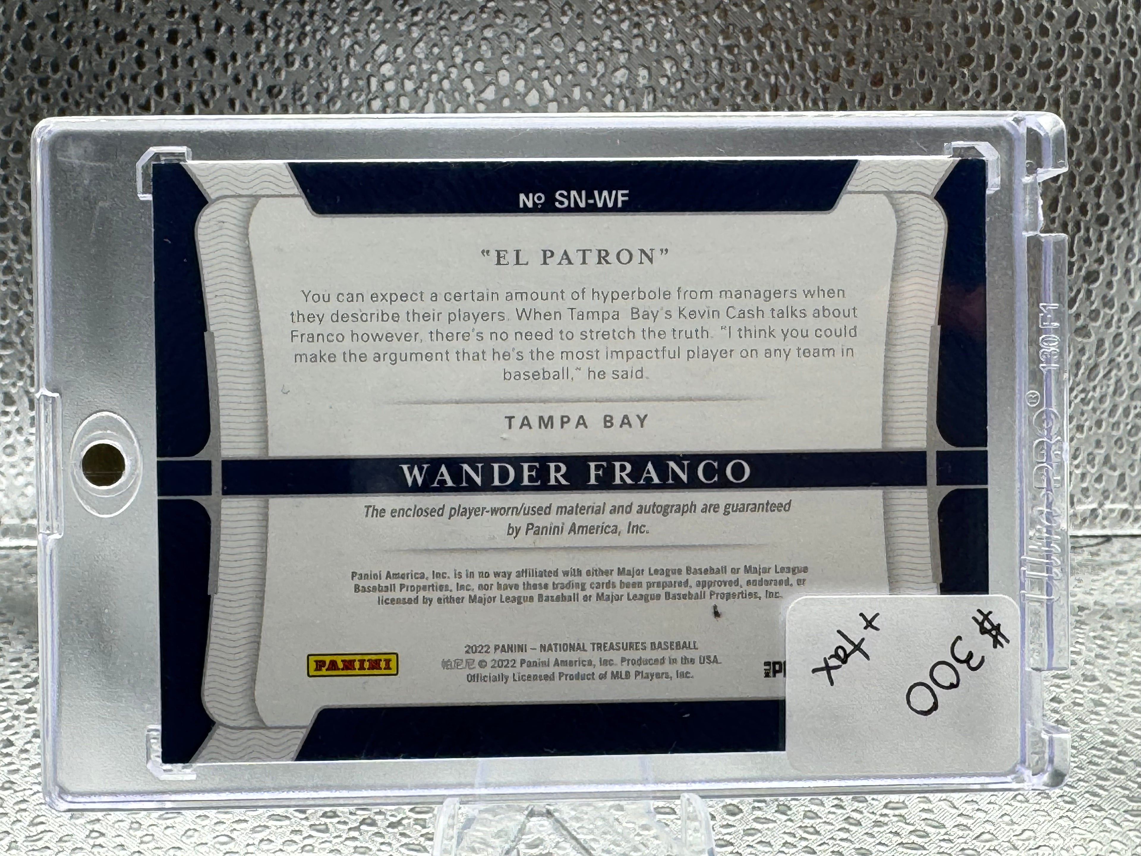 2022 Panini National Treasures Signature Names Wander Franco #SN-WF 85/99