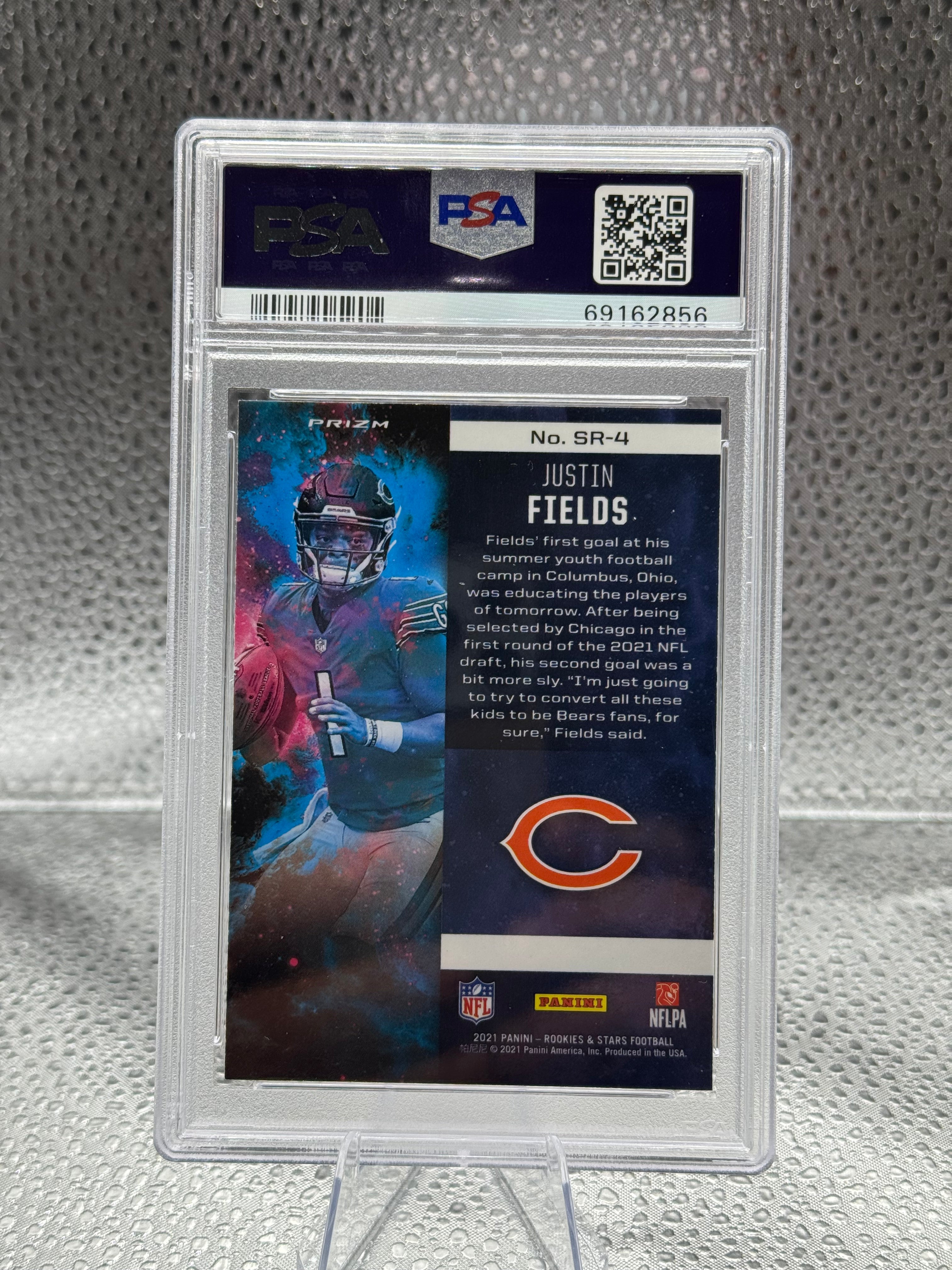 2021 Panini Rookies & Stars Rookies Justin Fields #SR-4 RKE Red Circles PSA 10