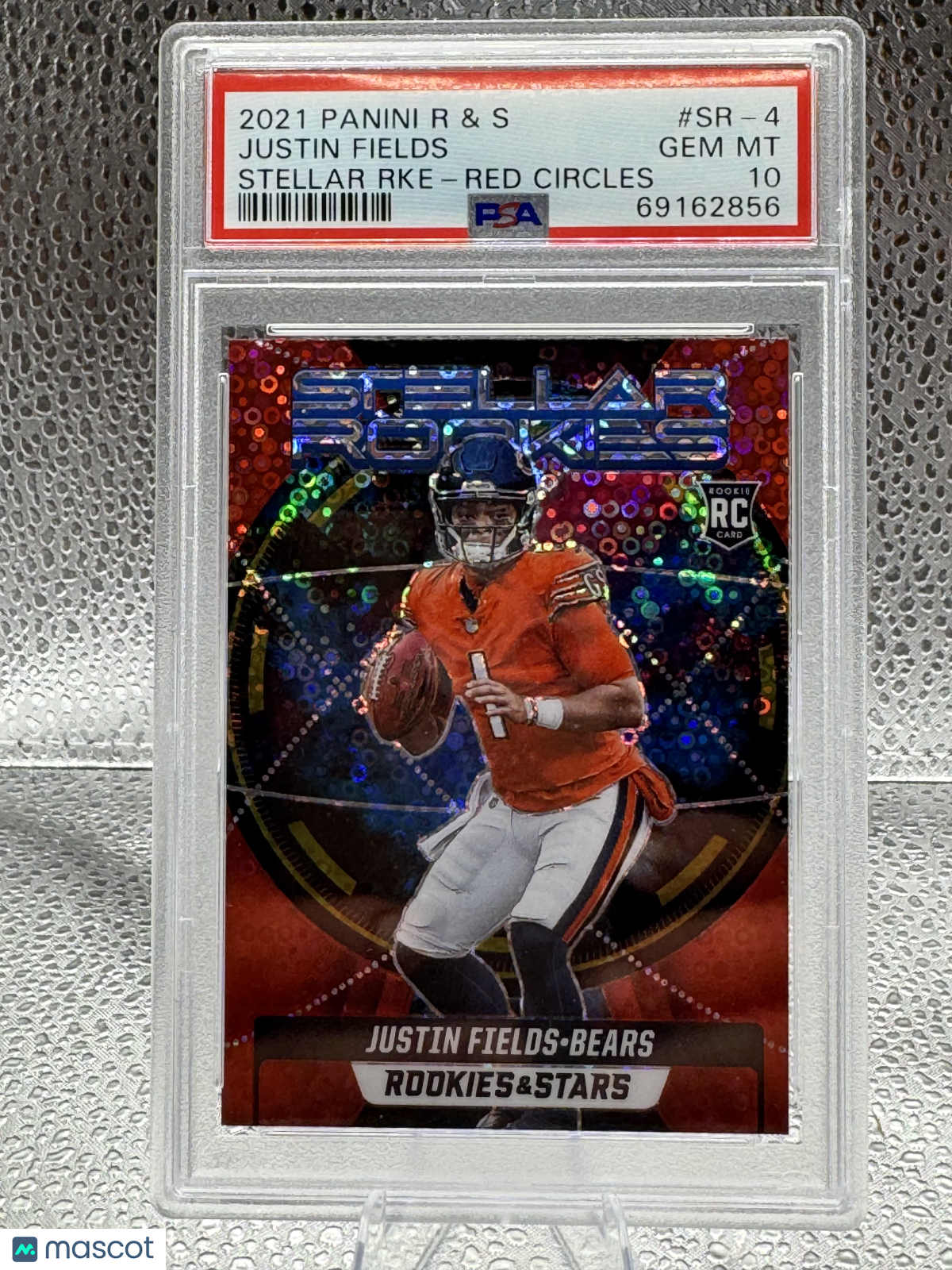 2021 Panini Rookies & Stars Rookies Justin Fields #SR-4 RKE Red Circles PSA 10
