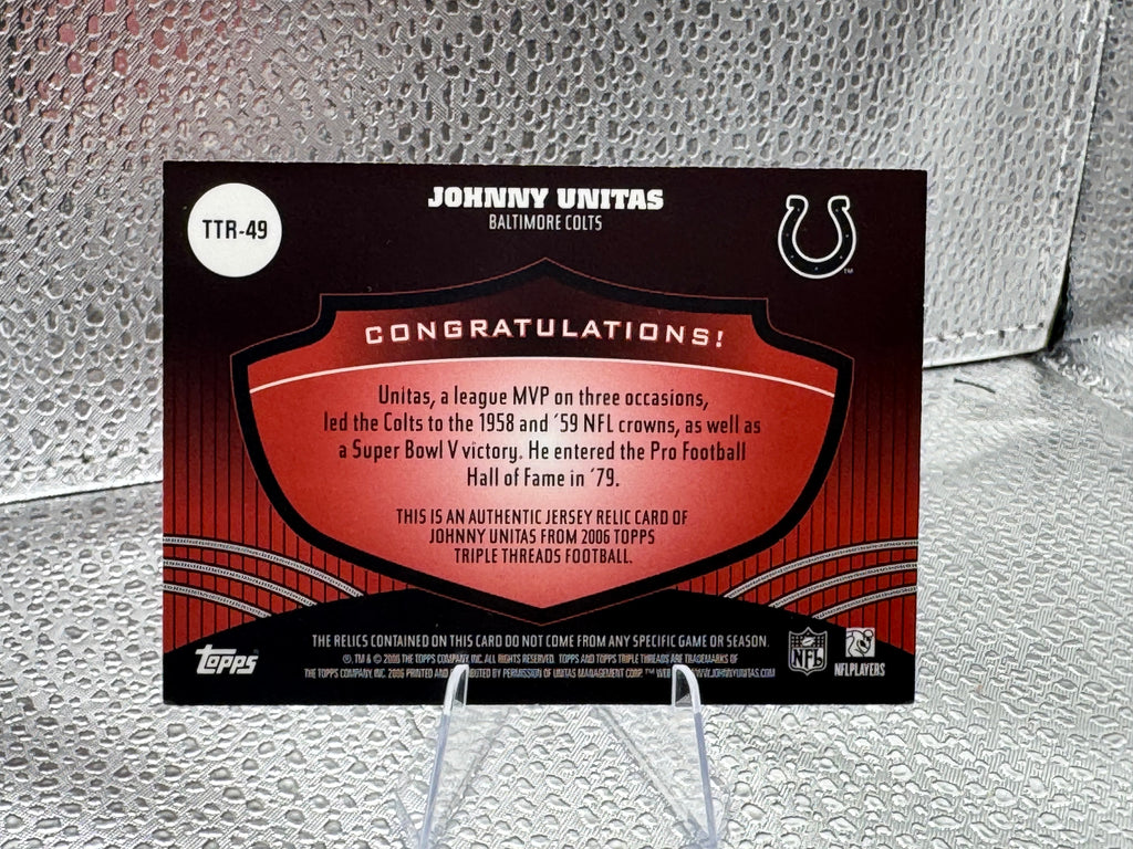 2006 Topps Triple Threads Johnny Unitas #TTR-49 21 of 36 Jersey Relic