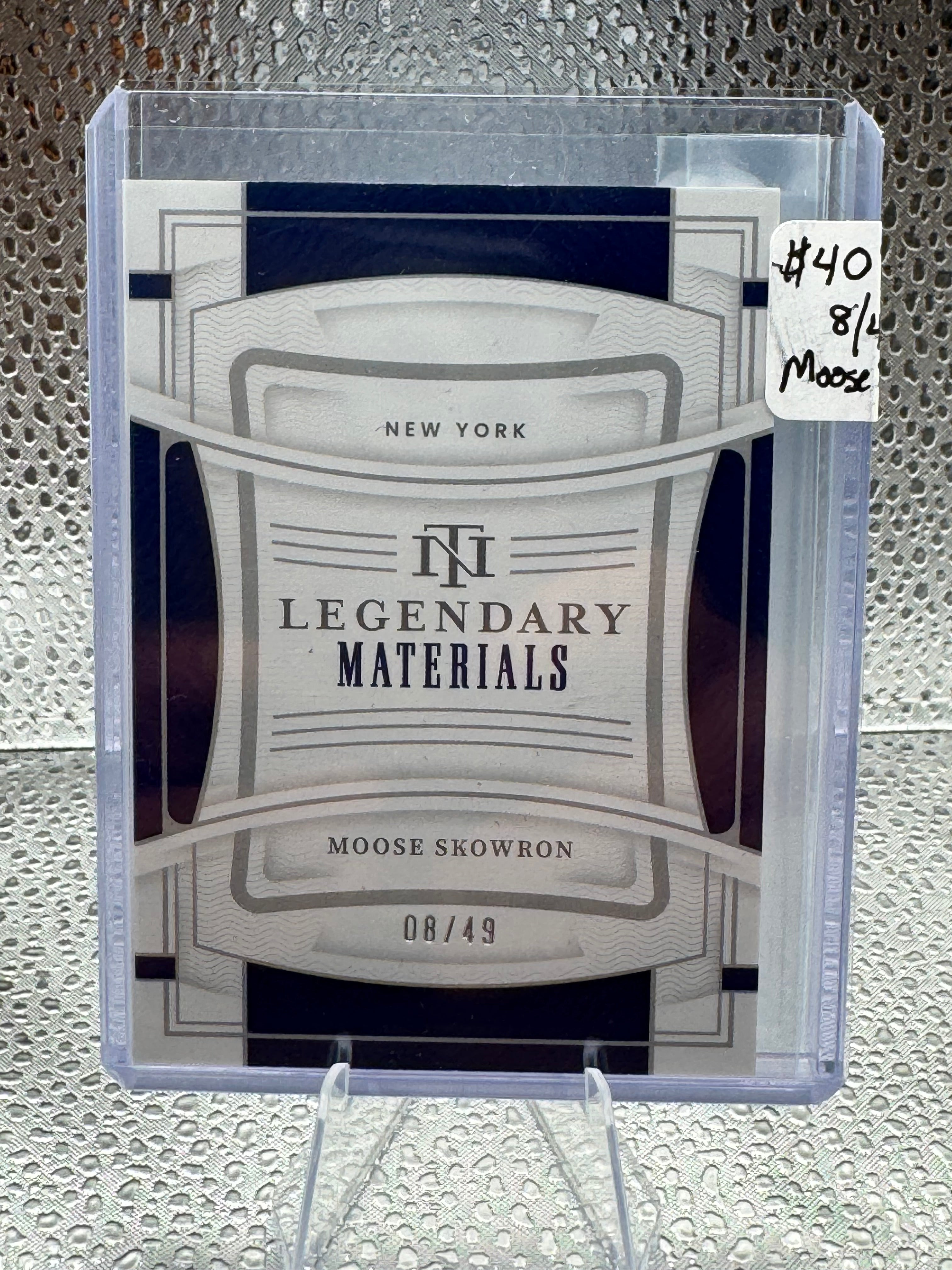 2021 Panini National Treasures Materials Moose Skowron 08/49 Patch