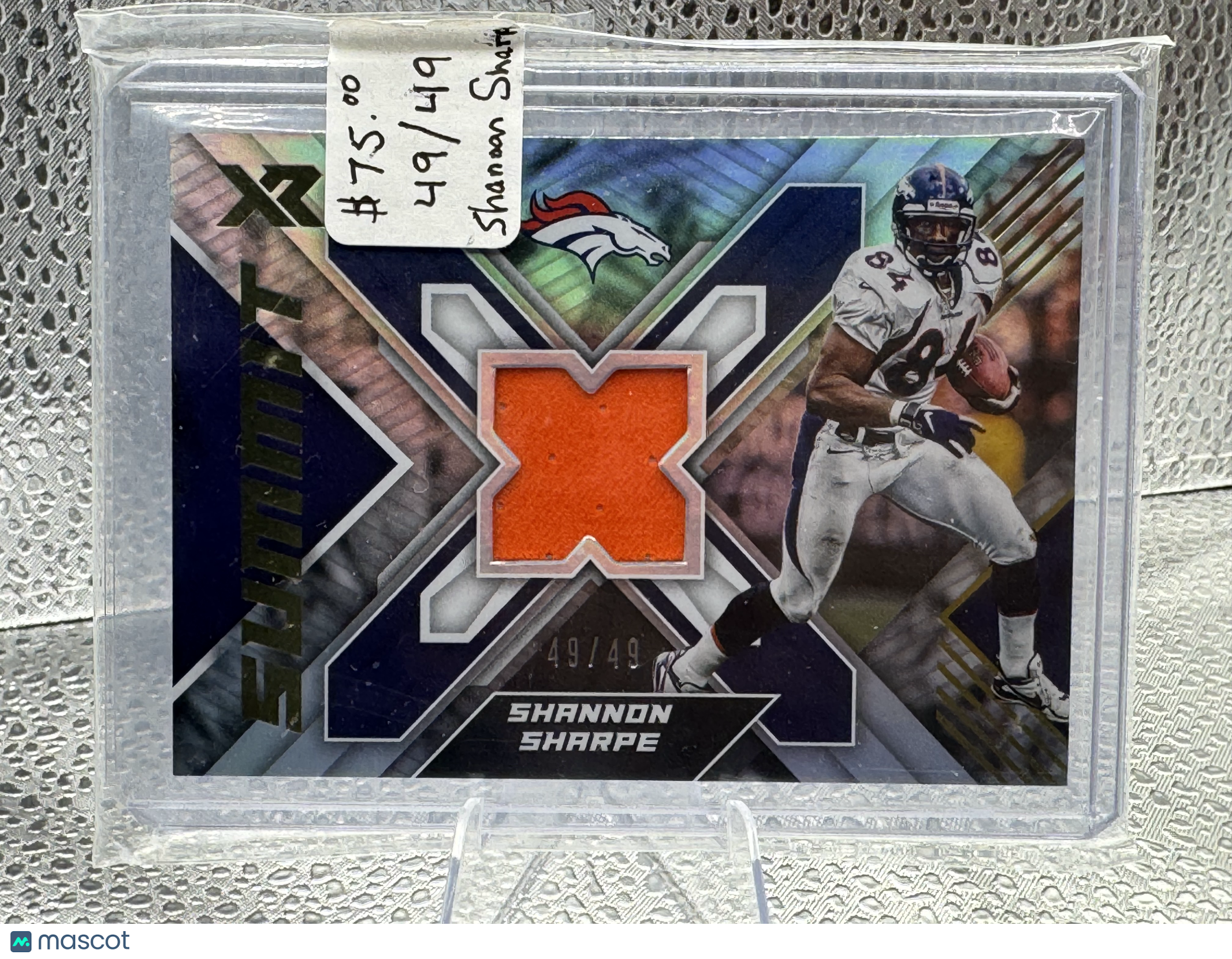 2022 Panini XR Summit Shannon Sharpe #SS-16 49/49 Jersey Patch