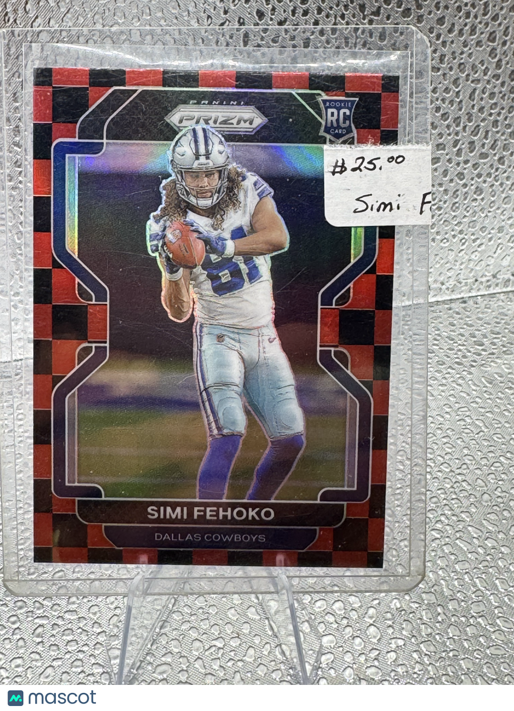 2021 Panini Prizm Football Simi Fehoko #371 Red Checkerboard RC