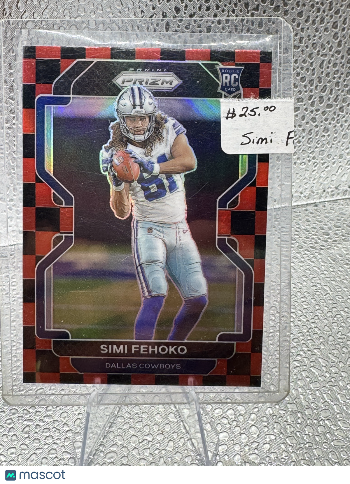 2021 Panini Prizm Football Simi Fehoko #371 Red Checkerboard RC
