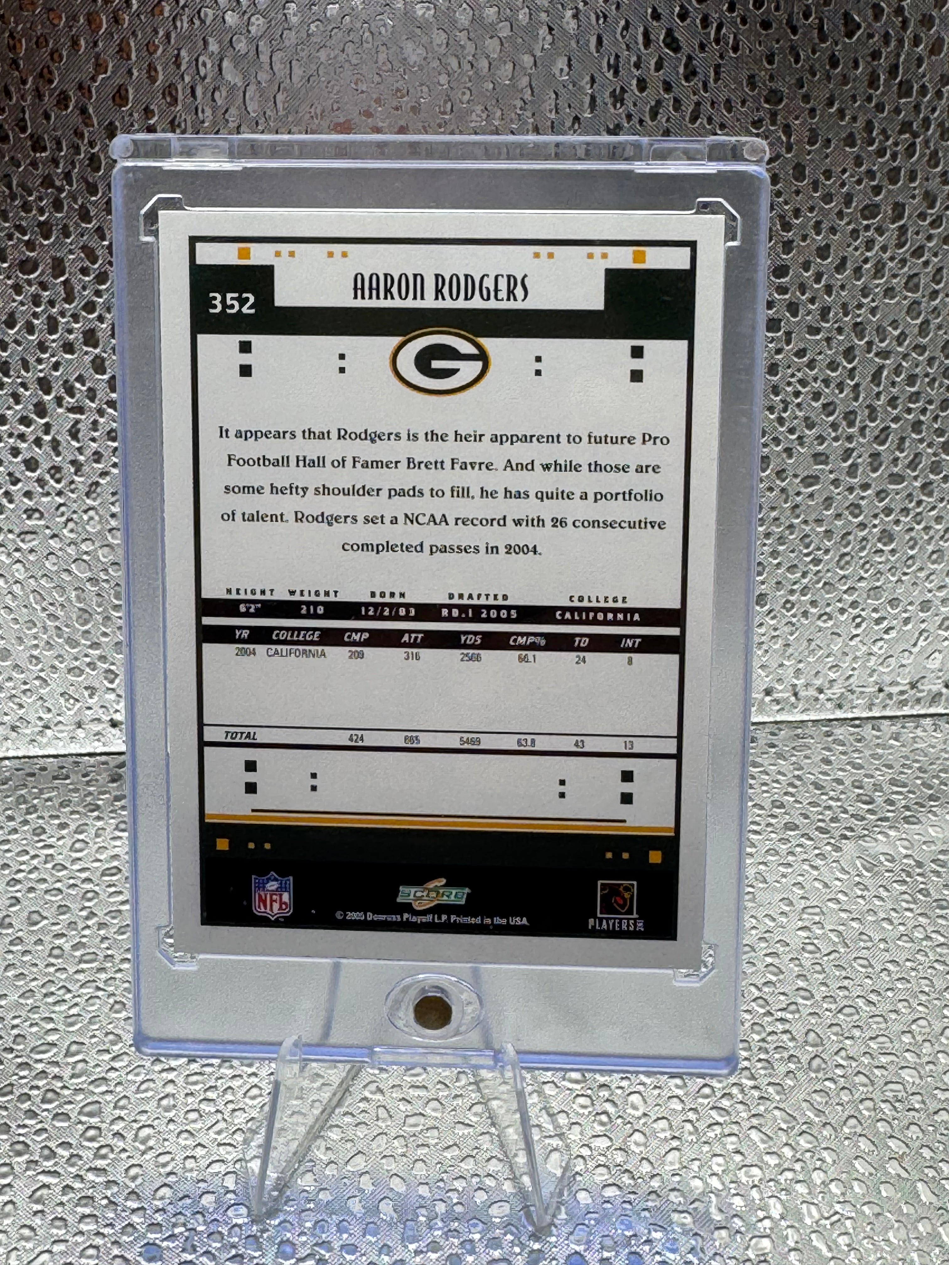 2005 Score Aaron Rodgers #352