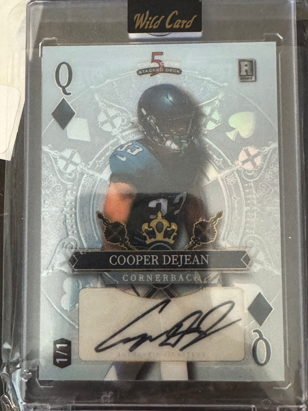 2024 Wild Card 5 Card Draw Stacked Deck Cooper DeJean Queen of Diamonds 1/1