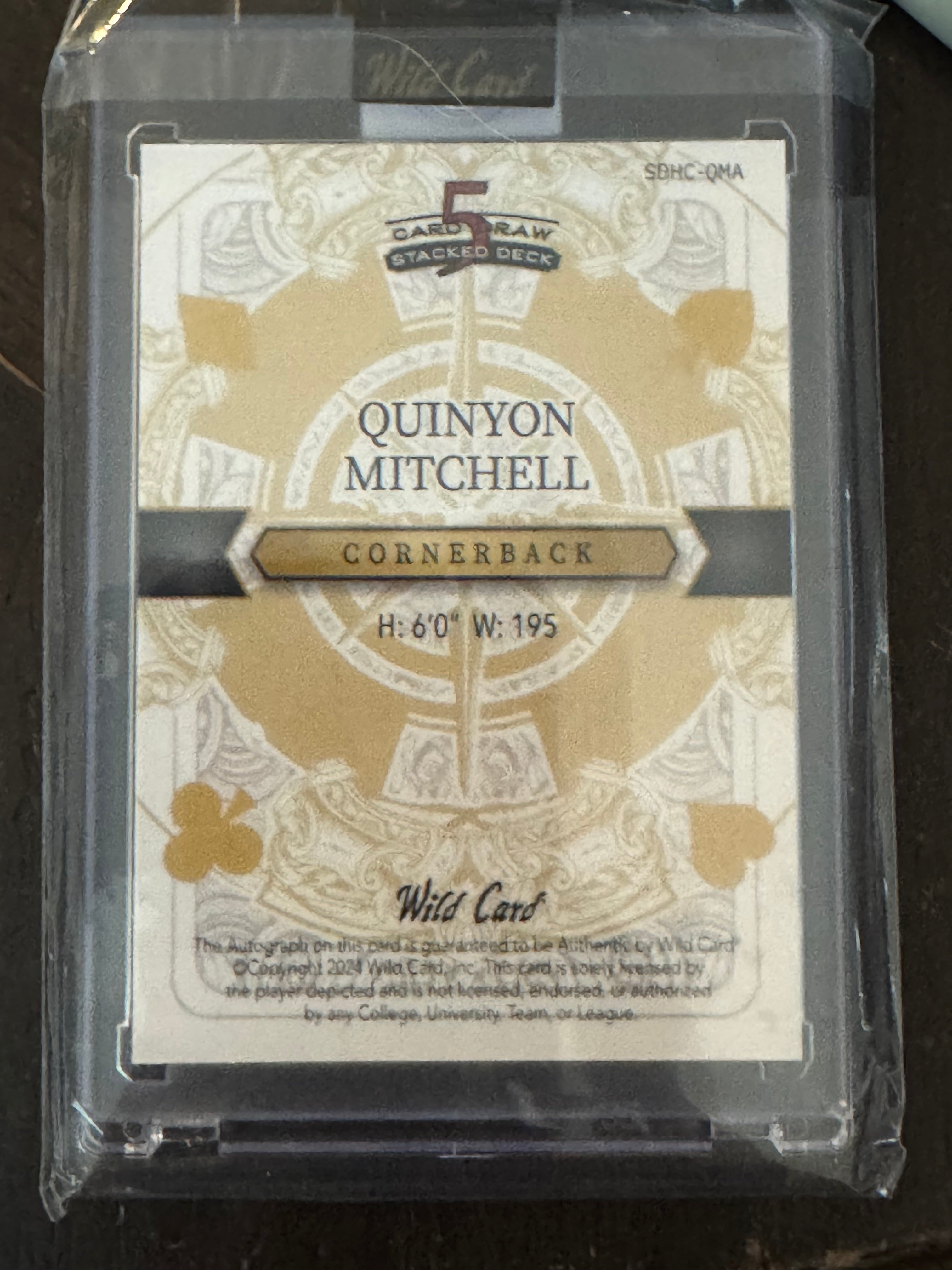 2024 Wild Card 5 Card Draw Quinyon Mitchell 1/1