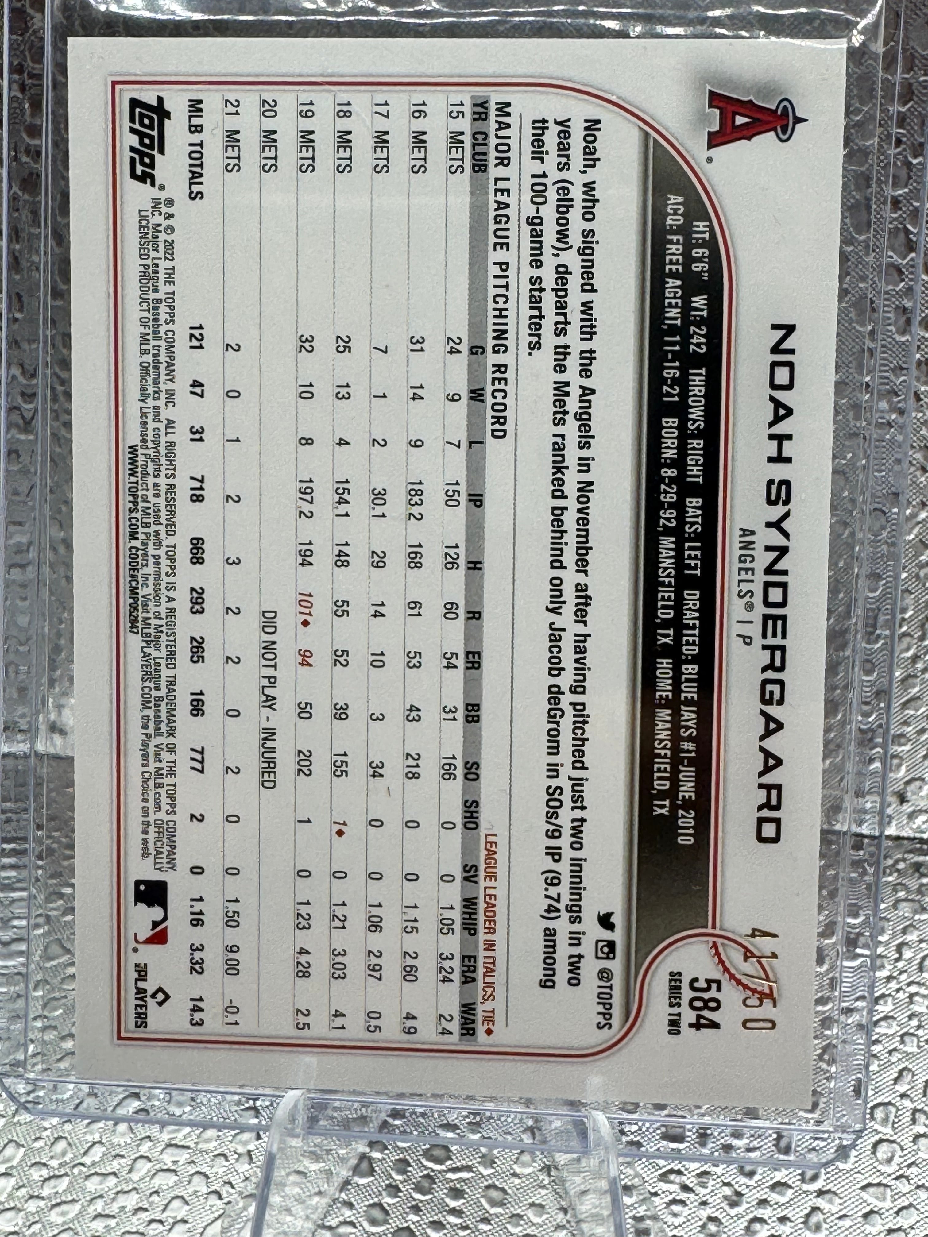 2022 Topps Series two Noah Syndergaard #584 41 of 50