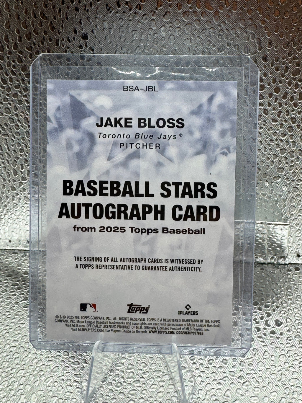2025 Topps Baseball Jake Bloss #BSA-JBL RC