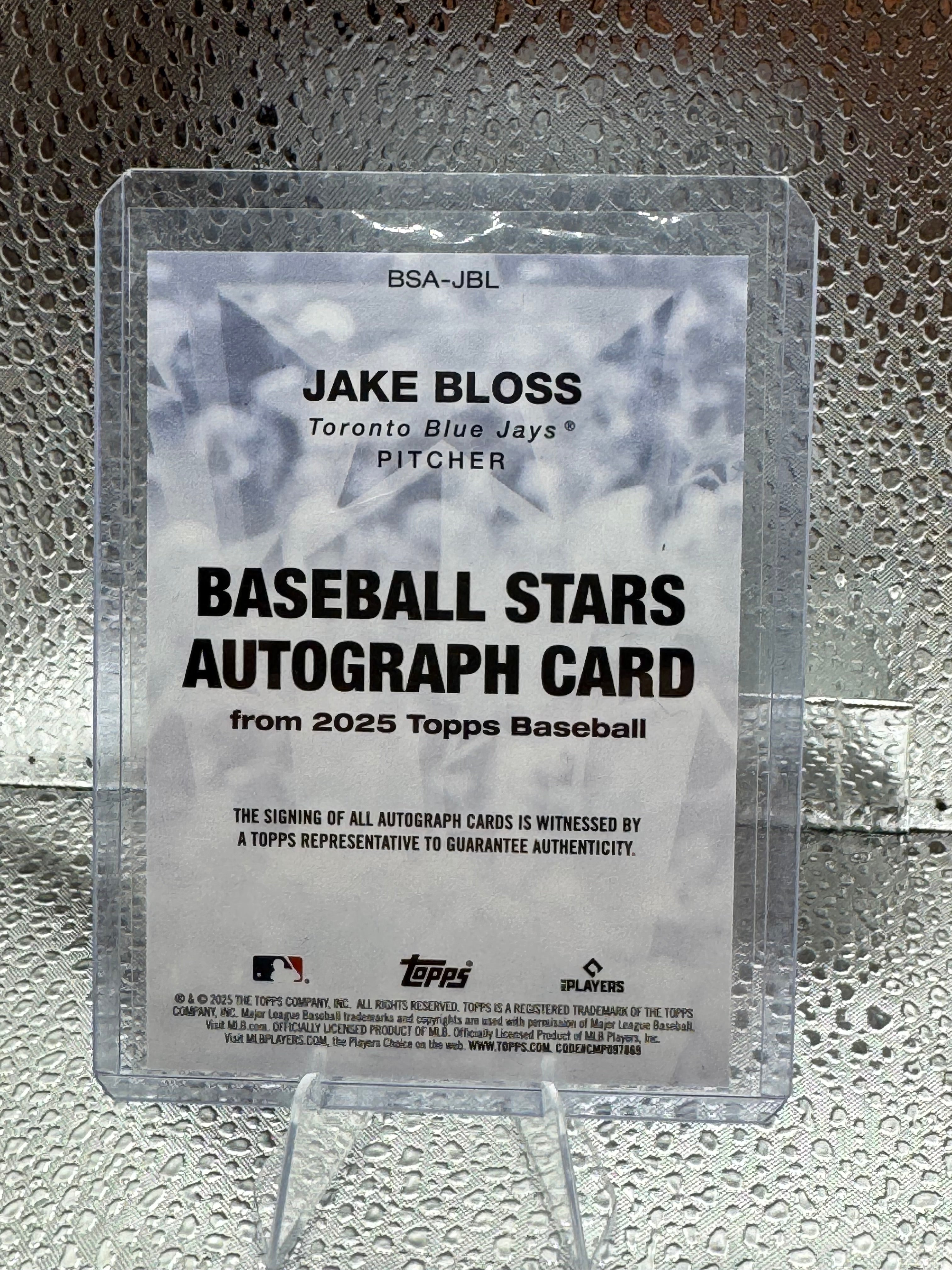 2025 Topps Baseball Jake Bloss #BSA-JBL RC
