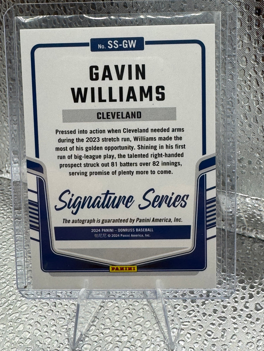 2024 Panini Donruss Signature Series Gavin Williams #SS-GW