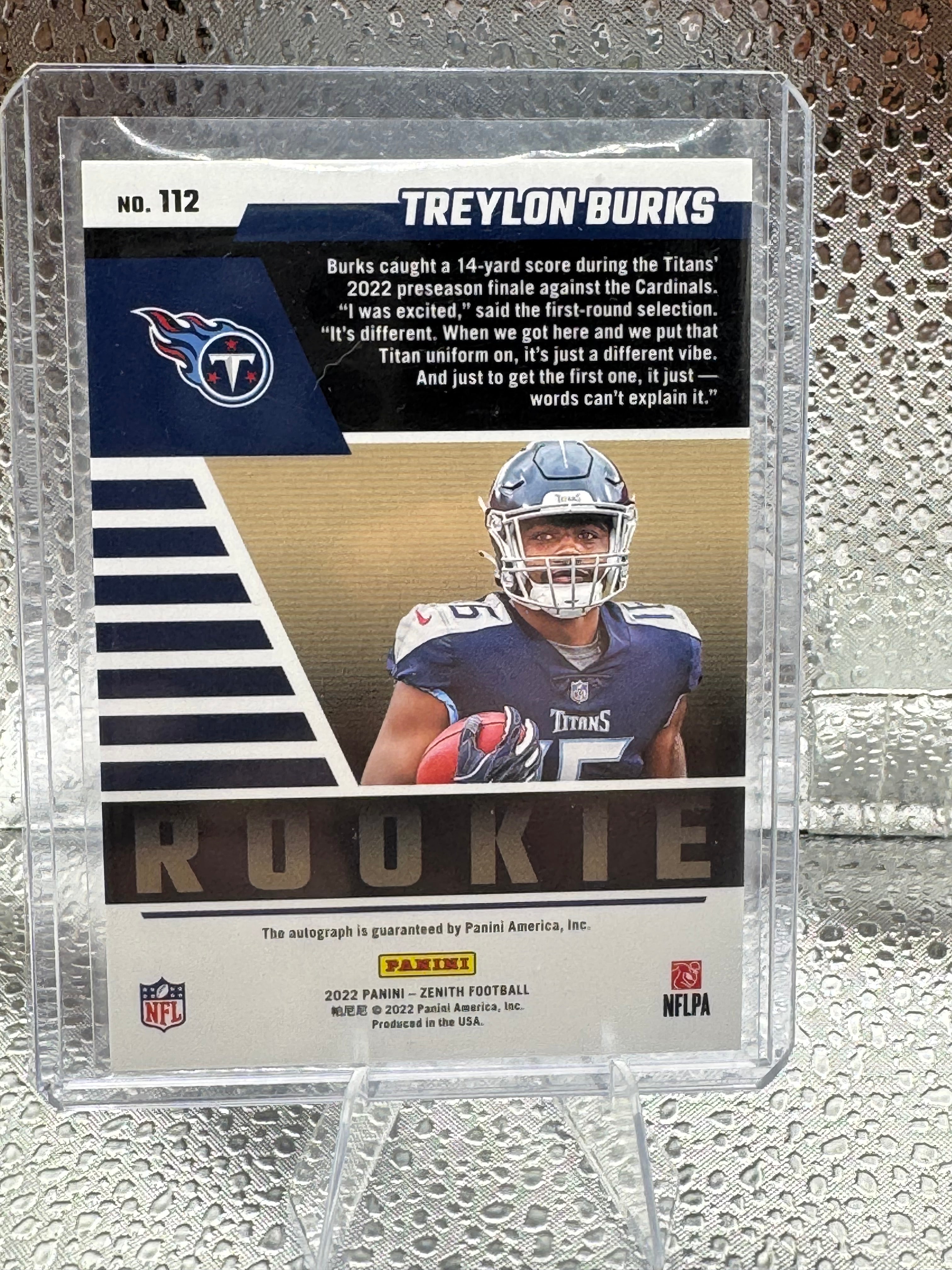 2022 Panini Zenith Football Treylon Burks #112 RC 25/25