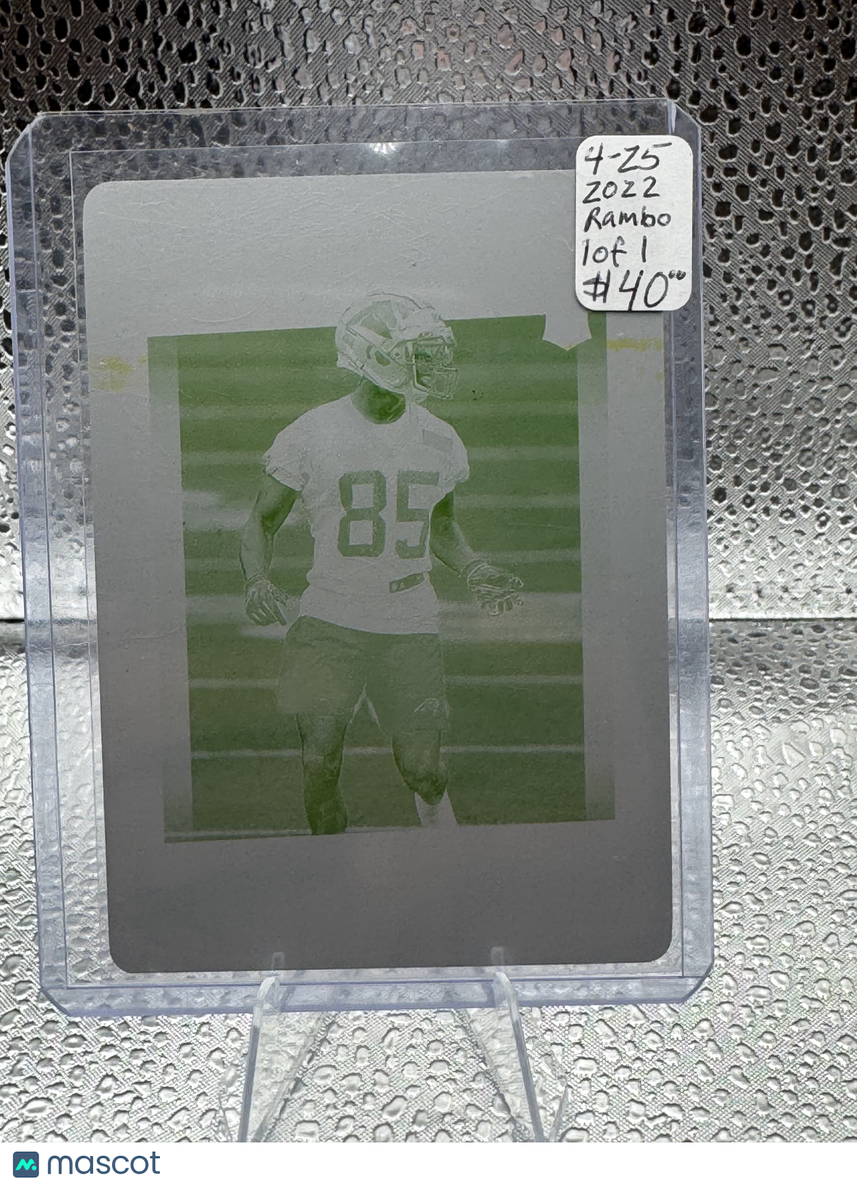 2022 Panini Score Football Charleston Rambo #398 Printing Plate 1 of 1