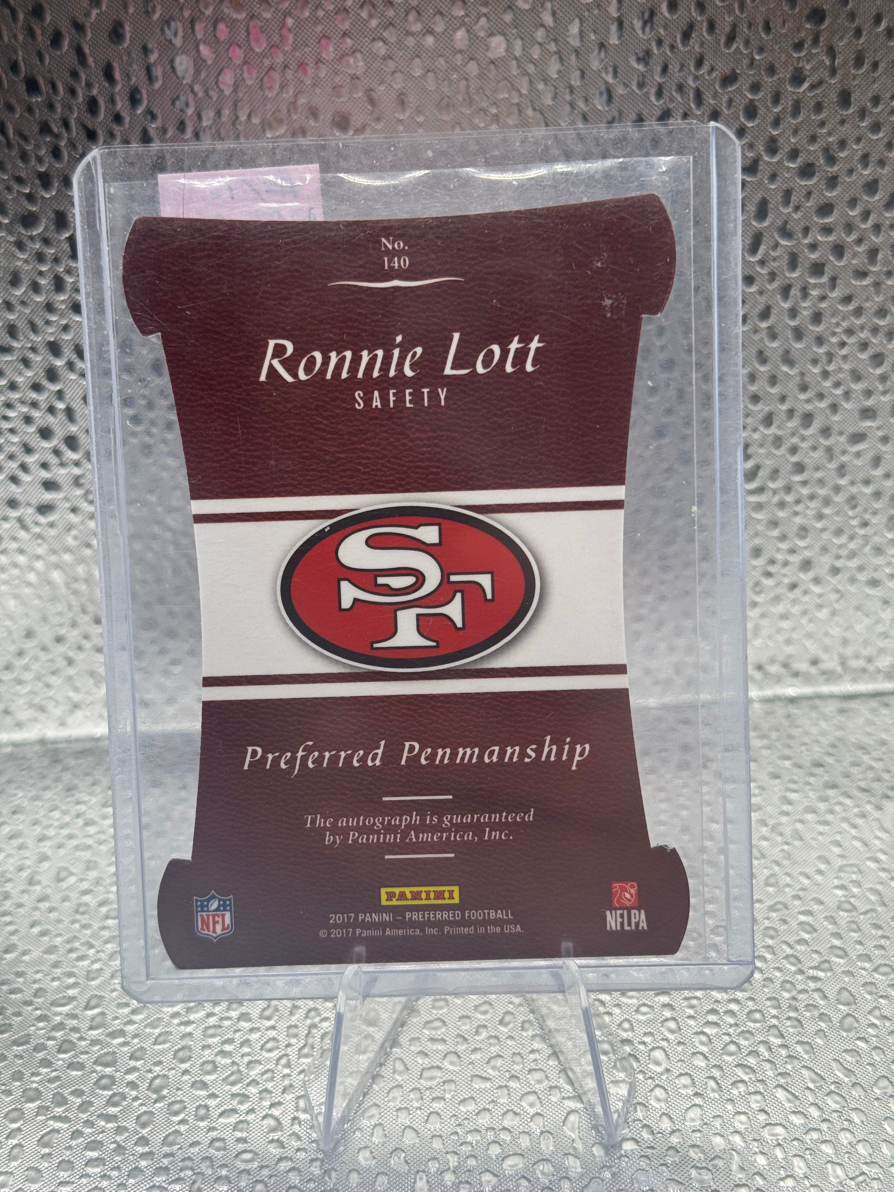 2017 Panini Preferred Preferred Penmanship Ronnie Lott #140 3/10