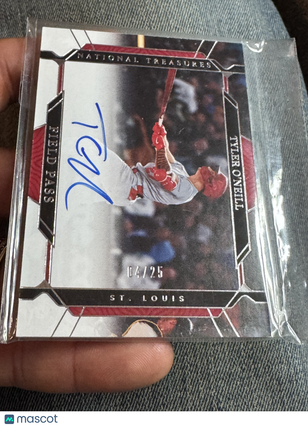 2022 Panini National Treasures Field Pass Tyler O'Neill #FP-TO 04/25