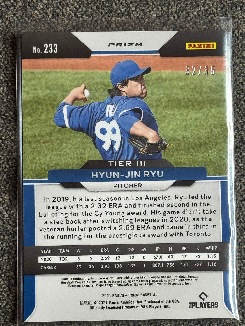 2021 Panini Prizm Hyun-Jin Ryu #233 Kaleidoscope 32/35