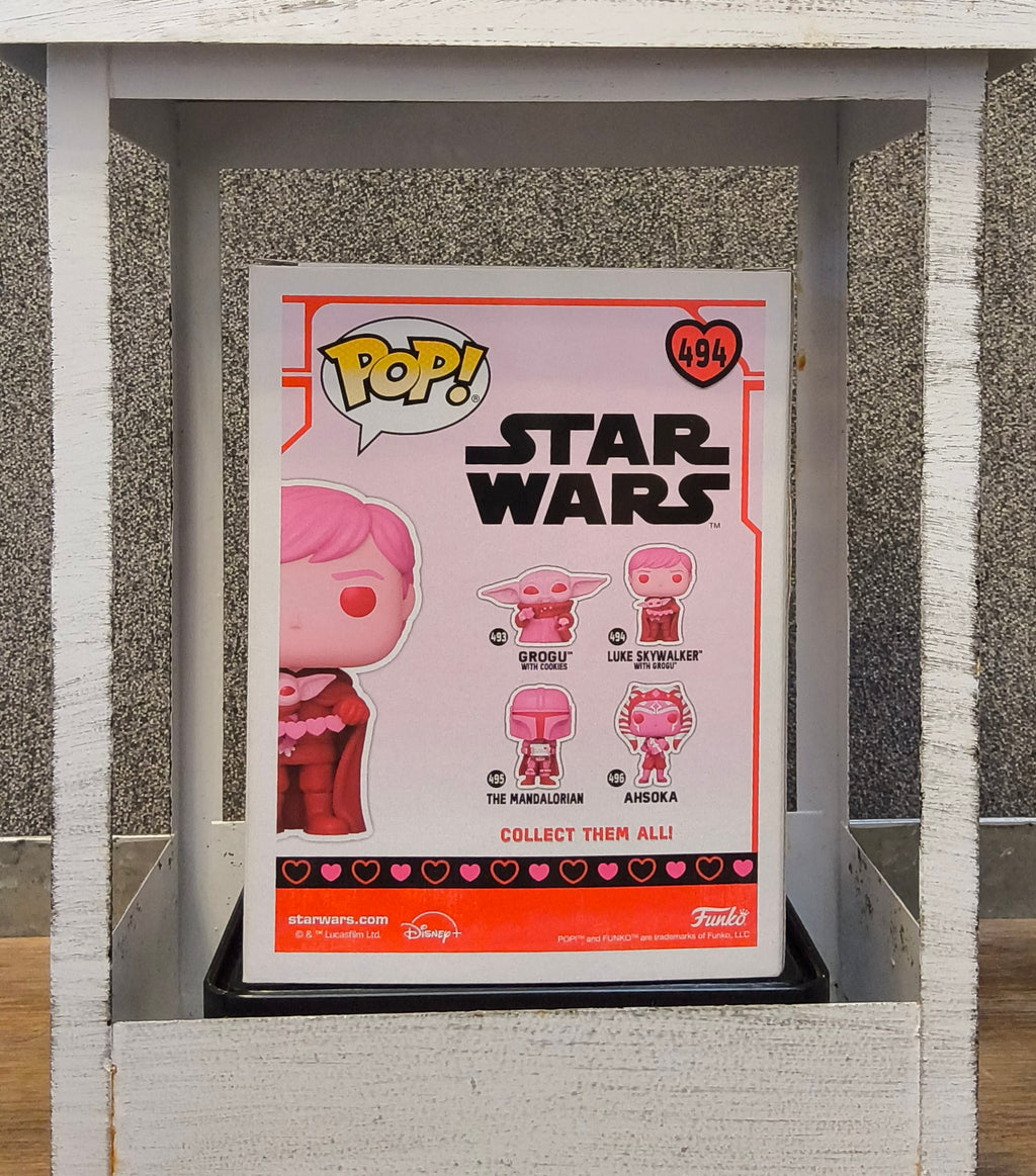 Funko Pop Star Wars #494 Luke Skywalker with Grogu (Valentines Day)