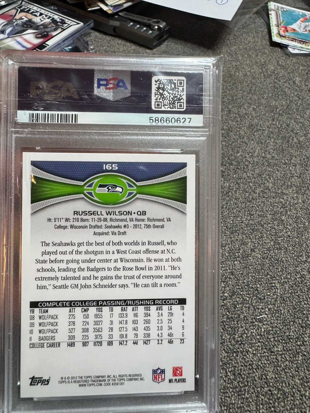 2012 Topps Russell Wilson #165 PSA 10