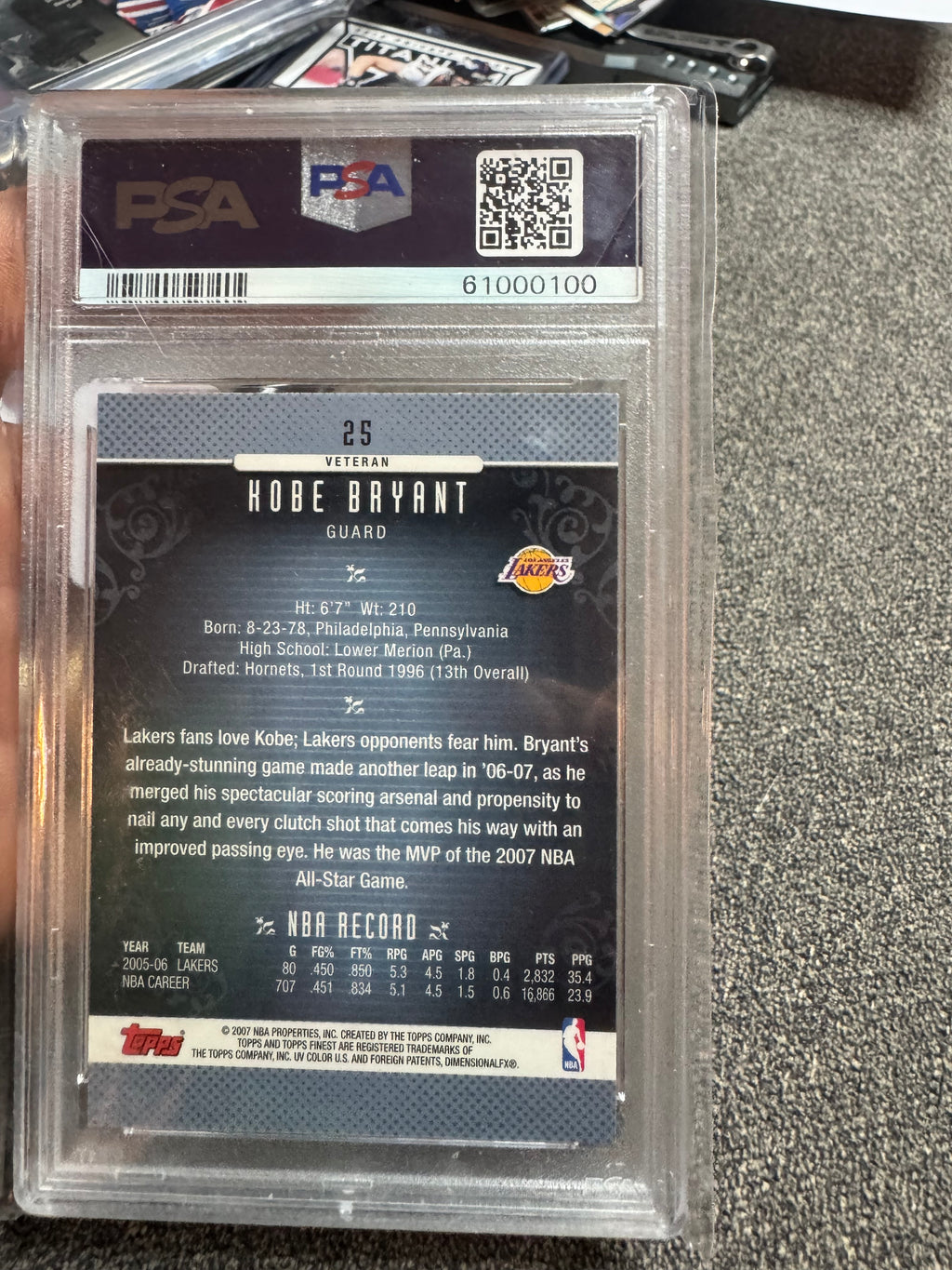 2006 Finest Kobe Bryant #25 PSA 10