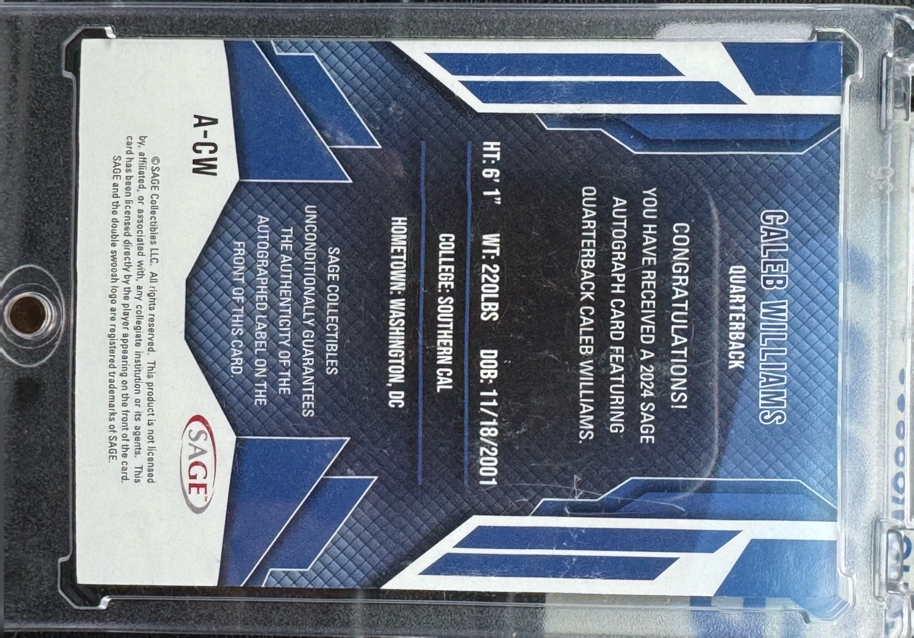 2024 SAGE Caleb Williams #A-CW