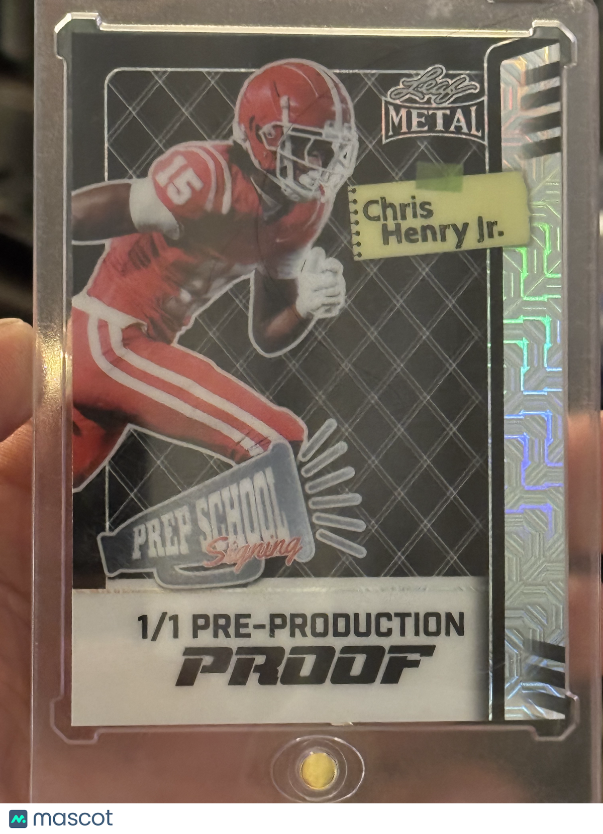 2025 Leaf Metal Prep School Signings Chris Henry Jr. Pre-Production Proof 1/1