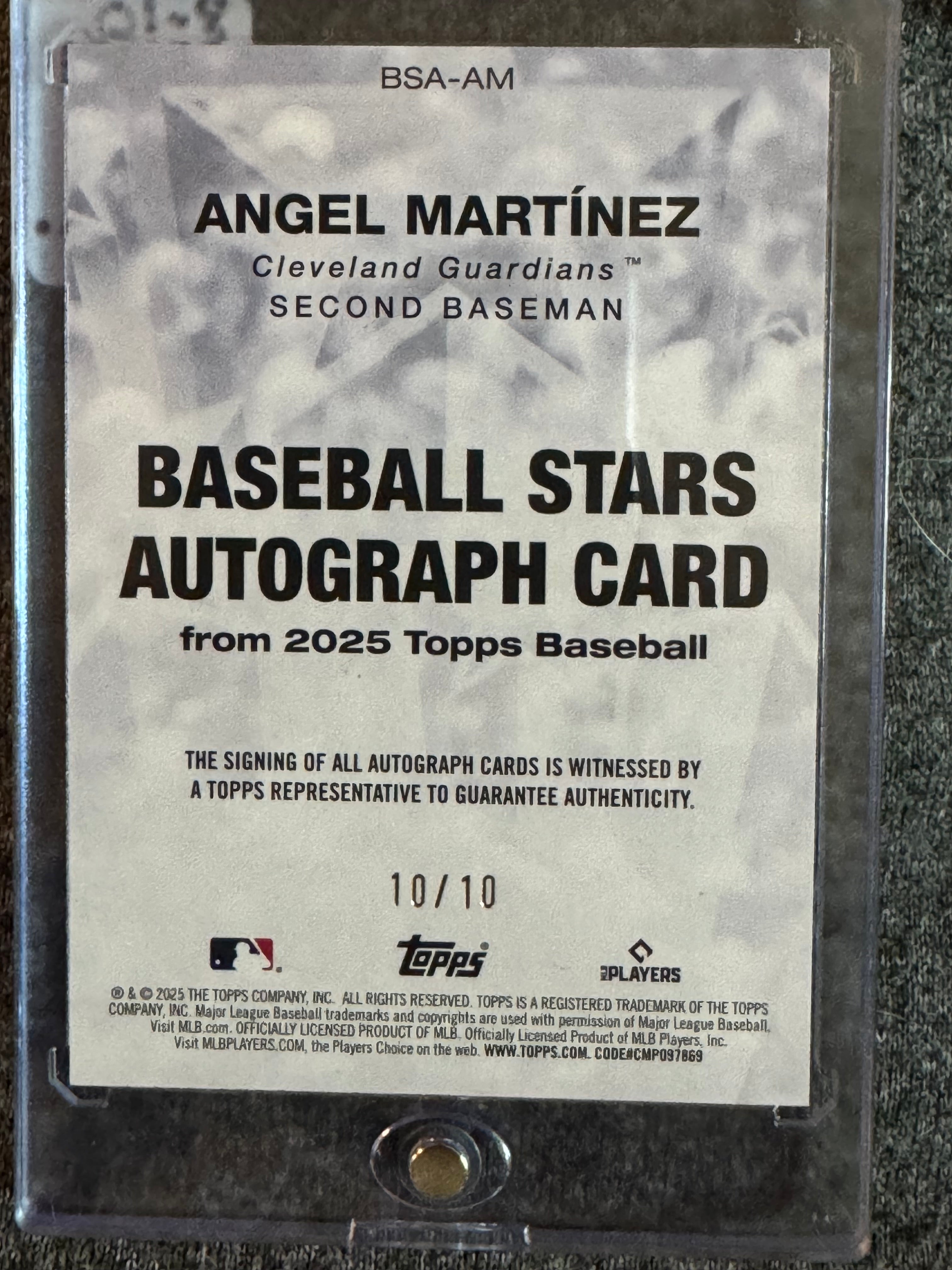 2025 Topps Baseball Baseball Stars Autographs Angel Martínez #BSA-AM RC 10/10