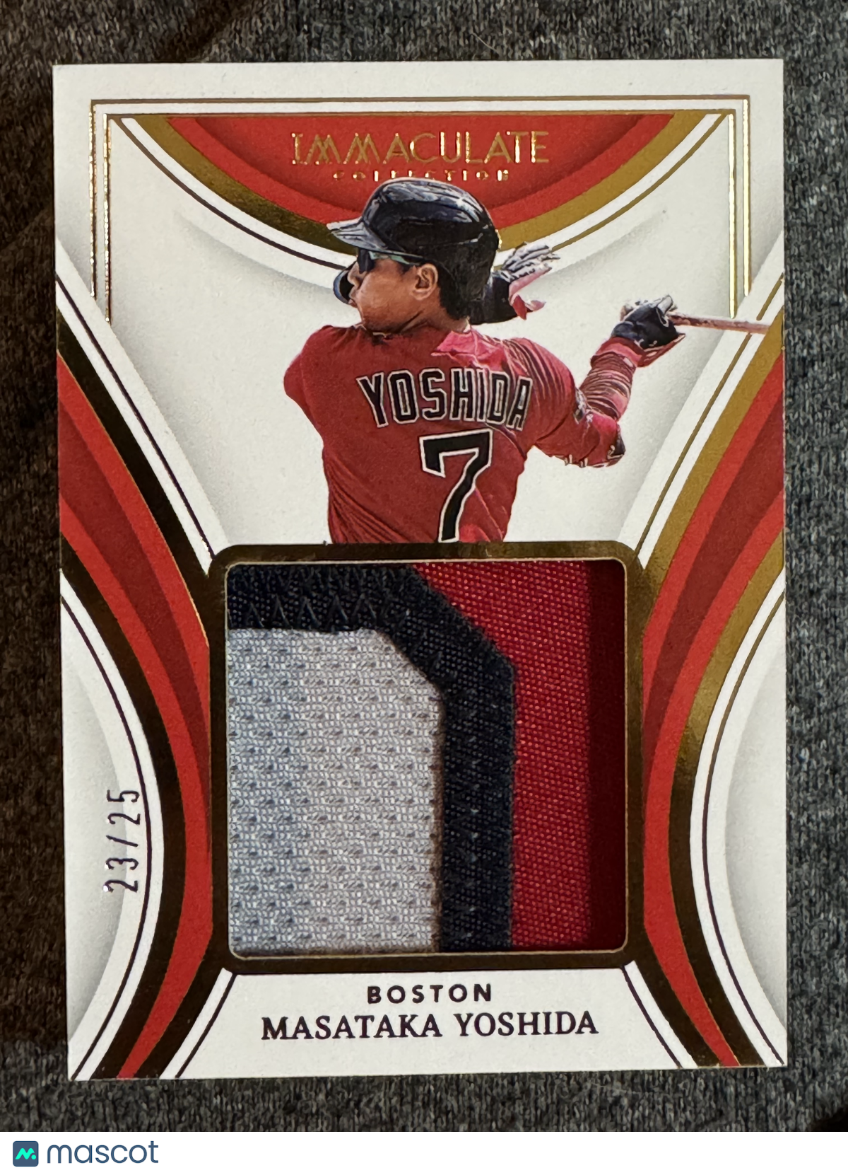 2023 Panini Immaculate Collection Masataka Yoshida #MM-MY Relic Patch 23/25