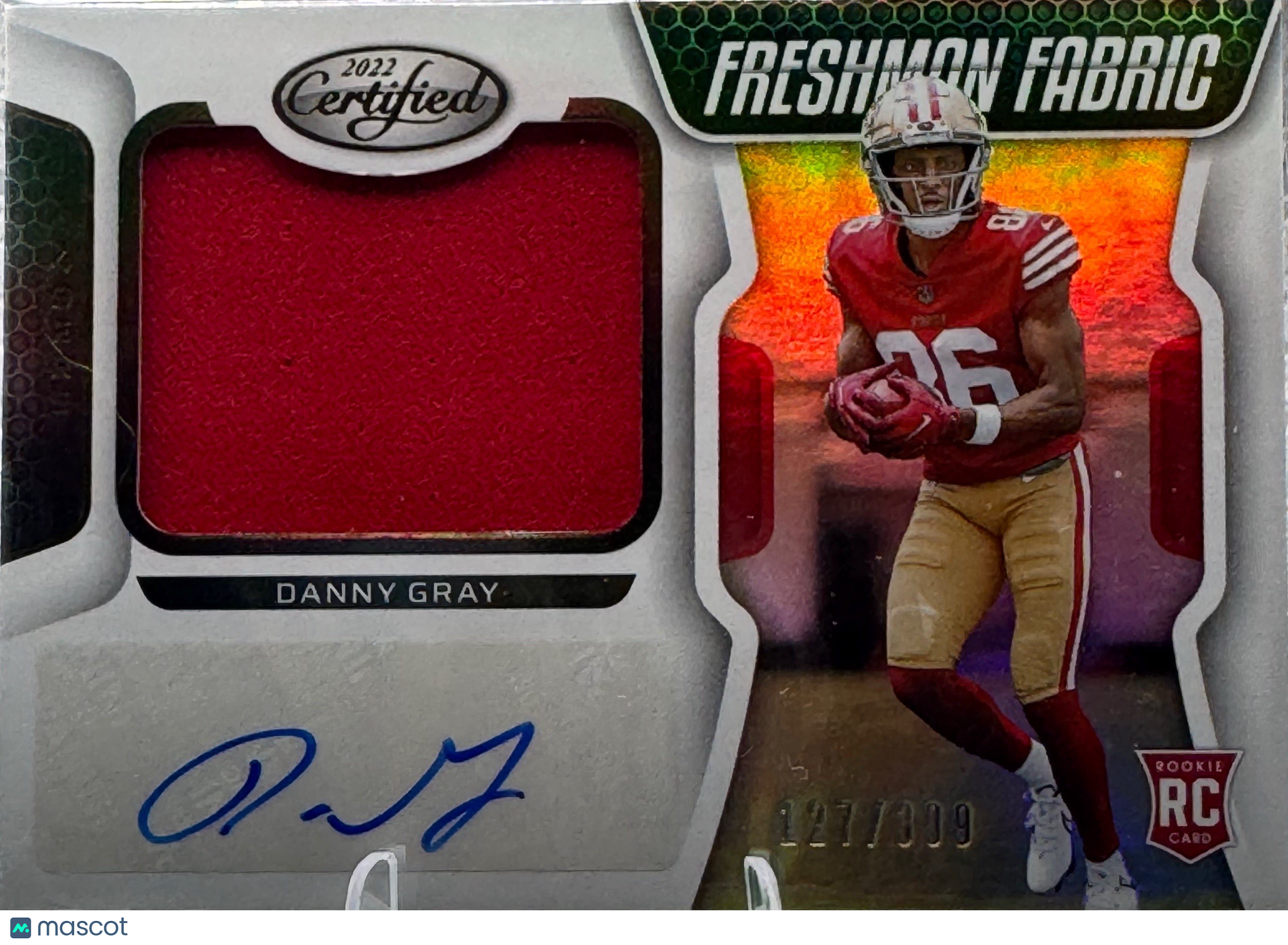 2022 Panini Certified Danny Gray #235 127/399 RC Patch