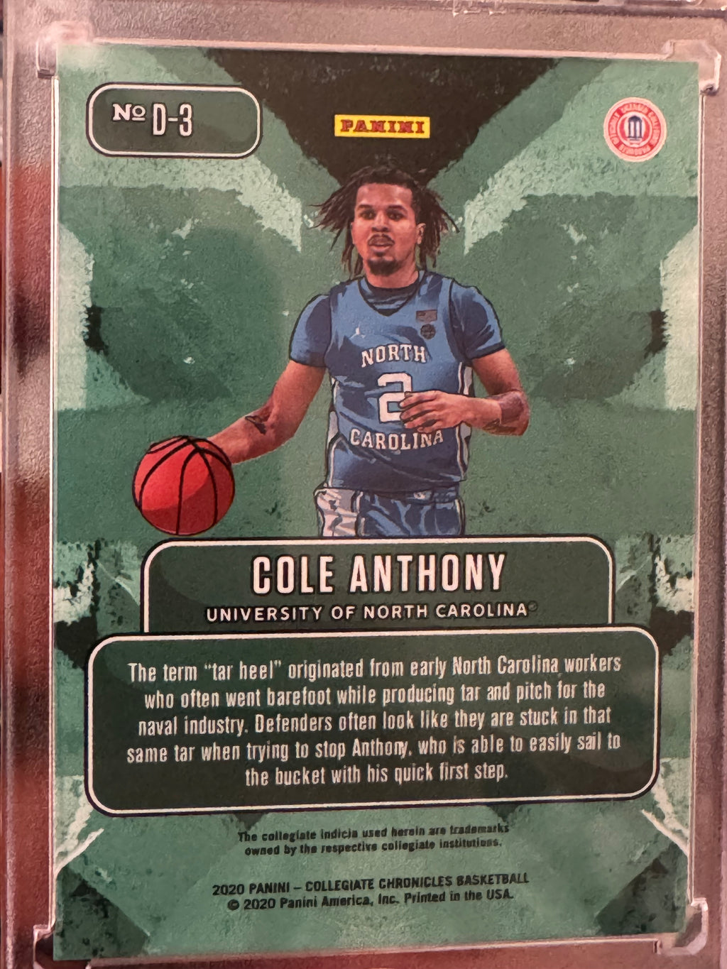 2020 Panini  Cole Anthony #D-3 Downtown