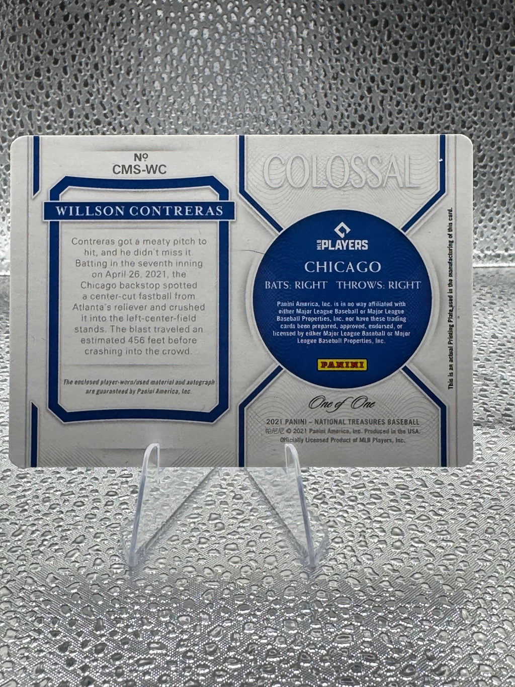 2021 Panini National Treasures Willson Contreras #CMS-WC Patch