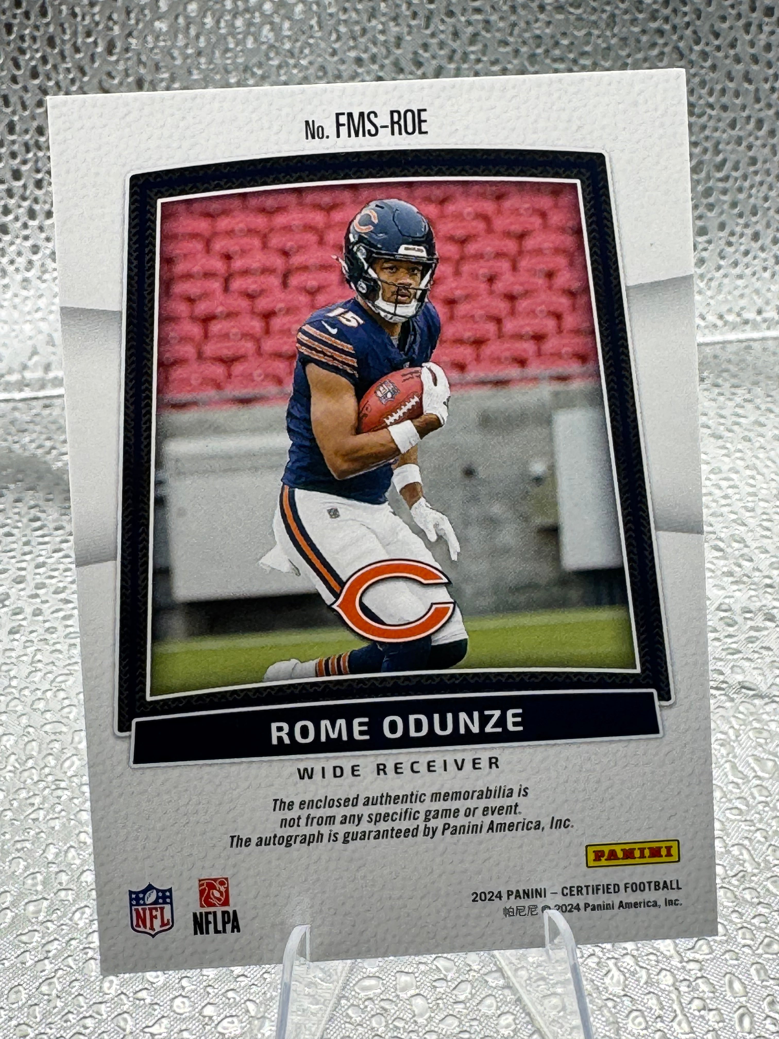 2024 Panini Certified Freshman Fabric Rome Odunze #FMS-ROE RC Patch