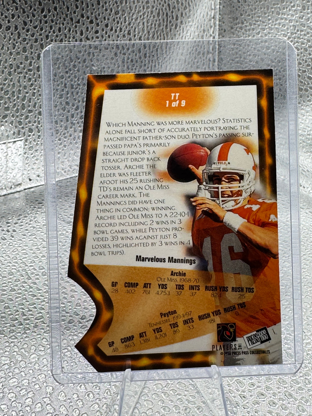 1968 Press Pass Triple Threat Peyton Manning #TT 1 of 9