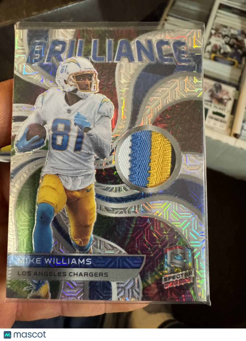 2022 Panini Spectra Brilliance Mike Williams #BRL-MWI Prizm 17/25 Patch