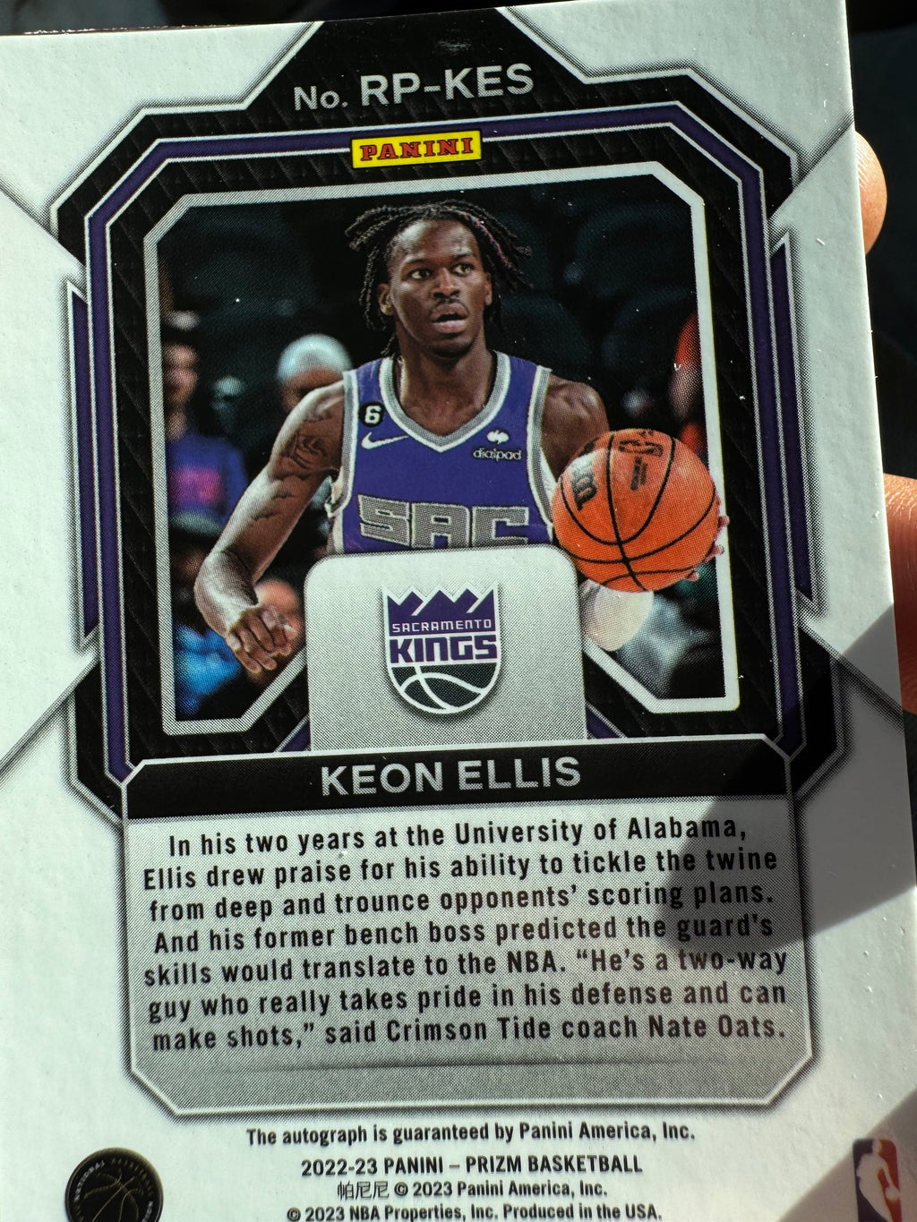 2023 Panini Prizm Penmanship Keon Ellis #RP-KES RC