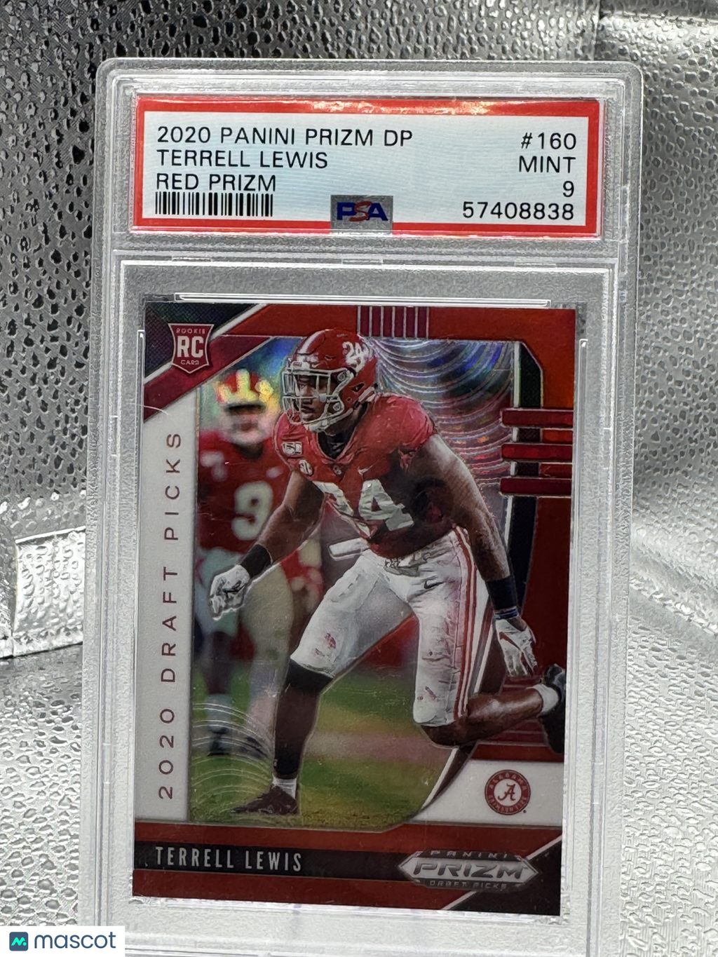 2020 Panini Prizm Draft Picks Terrell Lewis #160 Red PSA 9