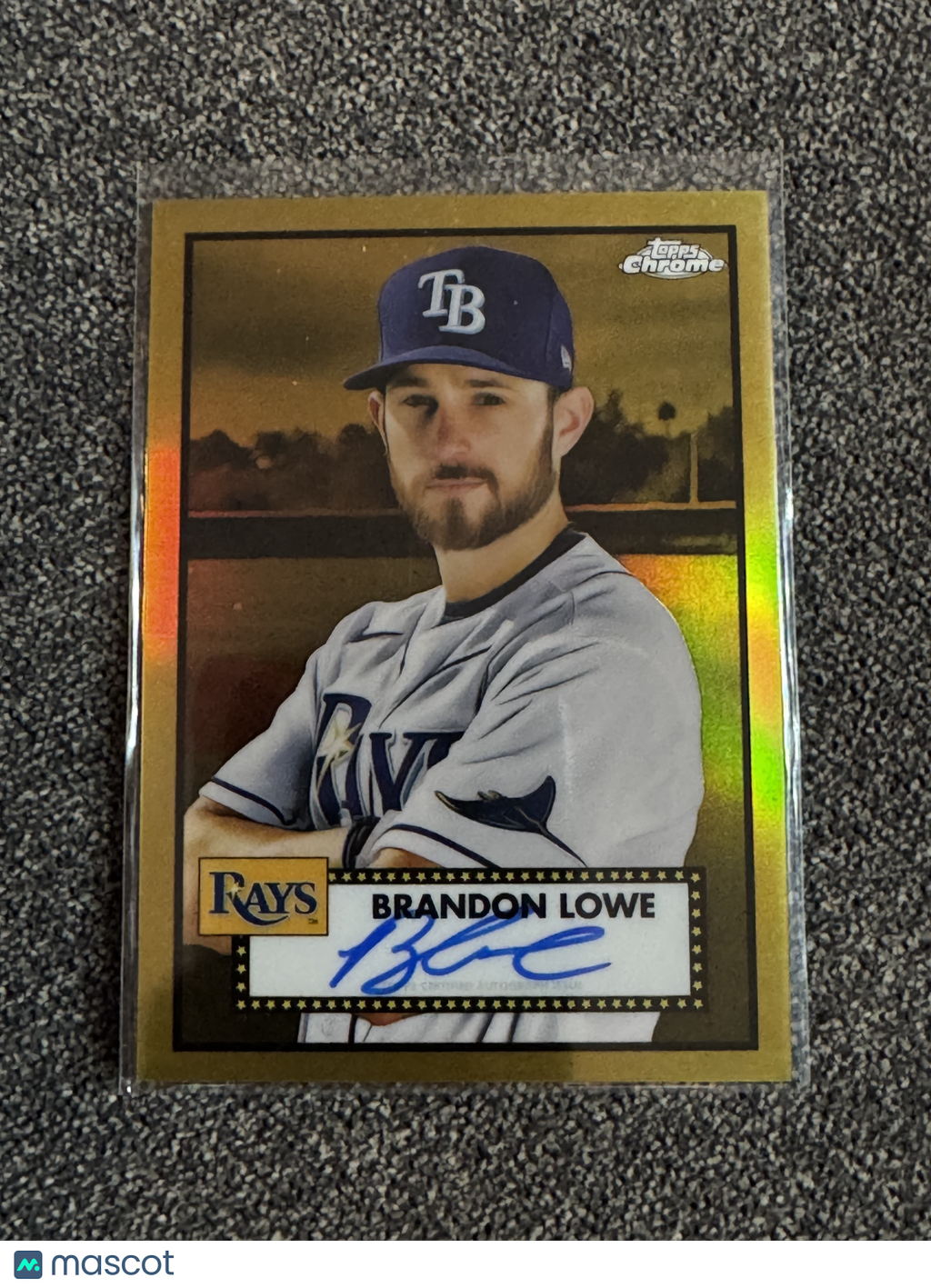 2021 Topps Chrome Platinum Brandon Lowe #PA-BL Gold Refractor 10/50