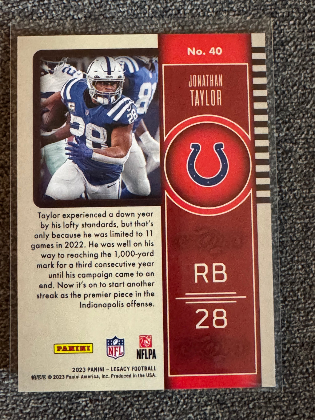 2023 Panini Legacy Football Jonathan Taylor #40 265/299